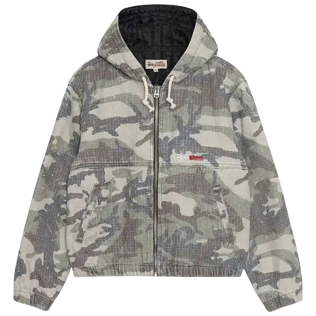 Stussy Needlepunch Work Jacket Woodland Camo
