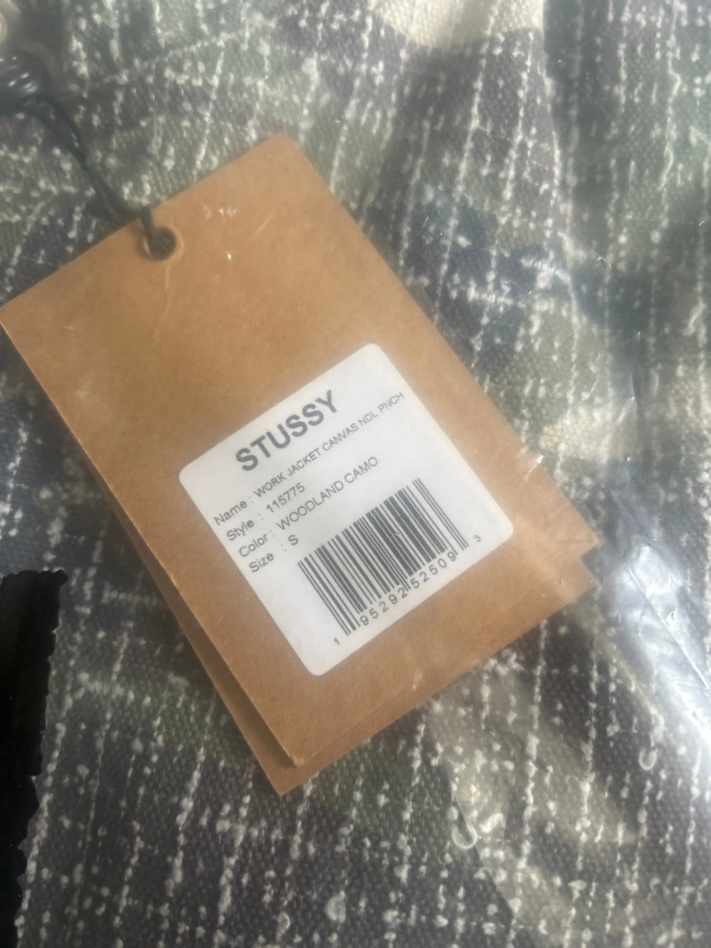 Stussy Needlepunch Work Jacket Woodland Camo Small