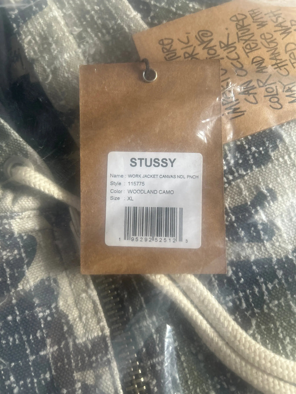Stussy Needlepunch Work Jacket Woodland Camo X-large