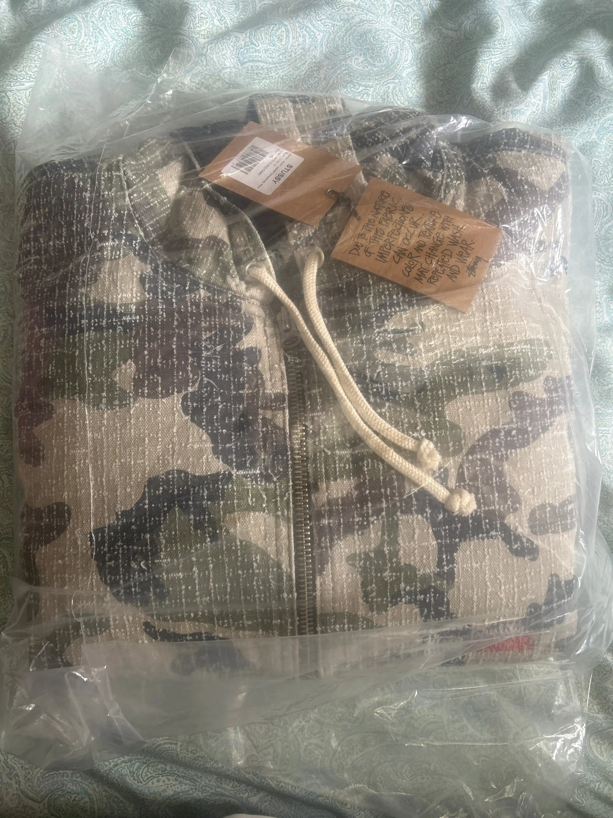Stussy Needlepunch Work Jacket Woodland Camo X-large