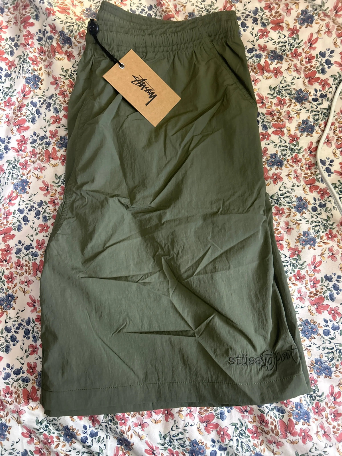 Stussy Nylon Court Shorts Olive Medium