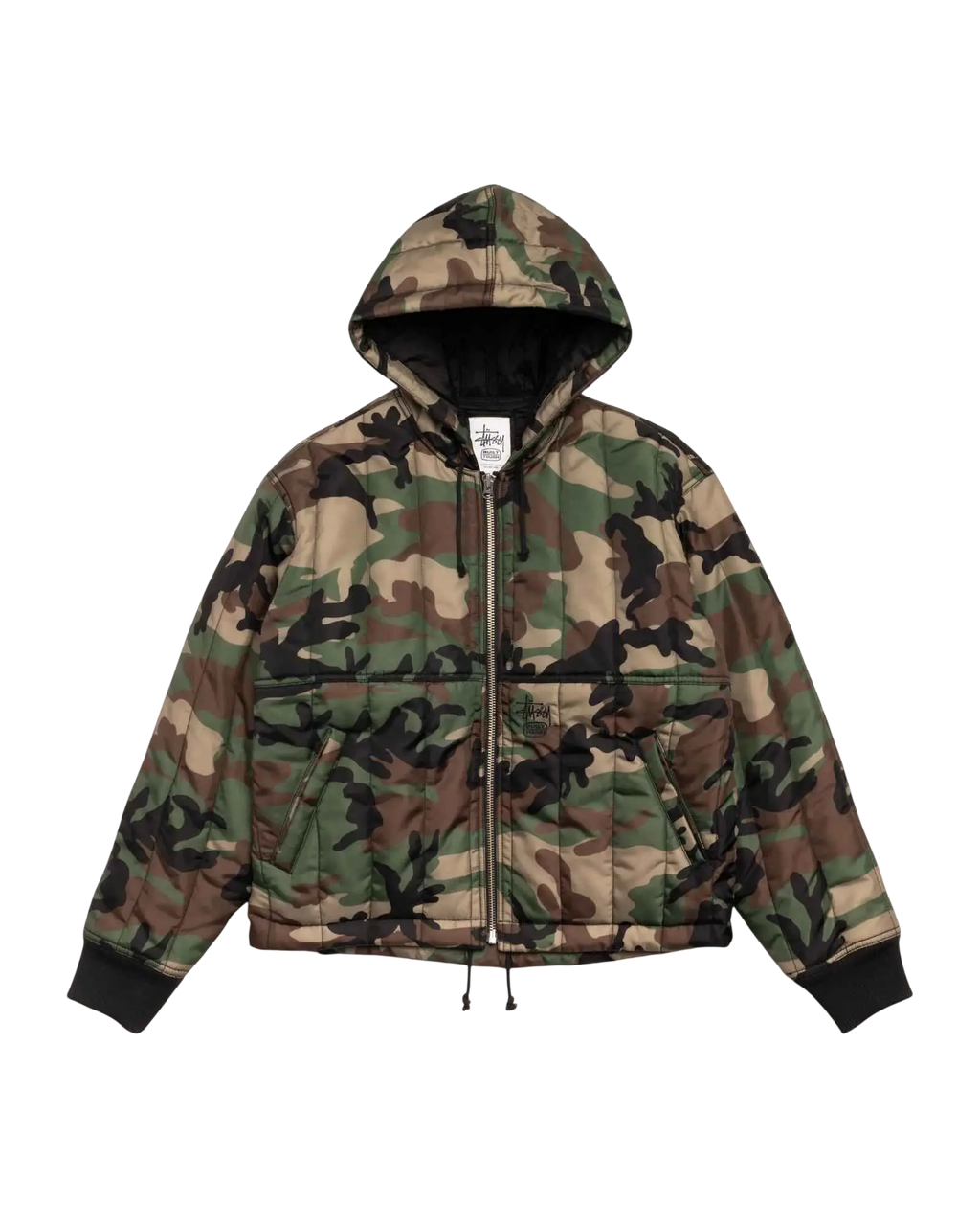 Stussy Nylon Quilted Work Jacket Camo - M