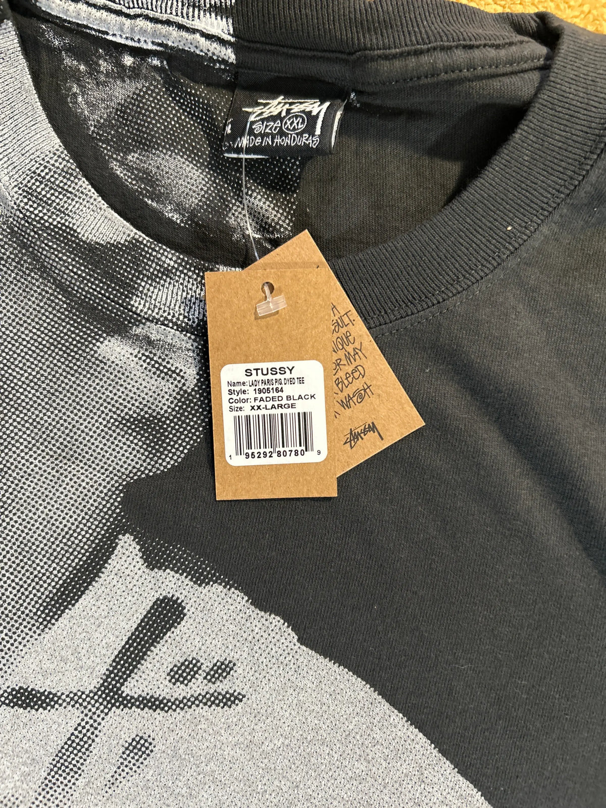 Stussy Paris Pigment Dyed Tee Black XXL