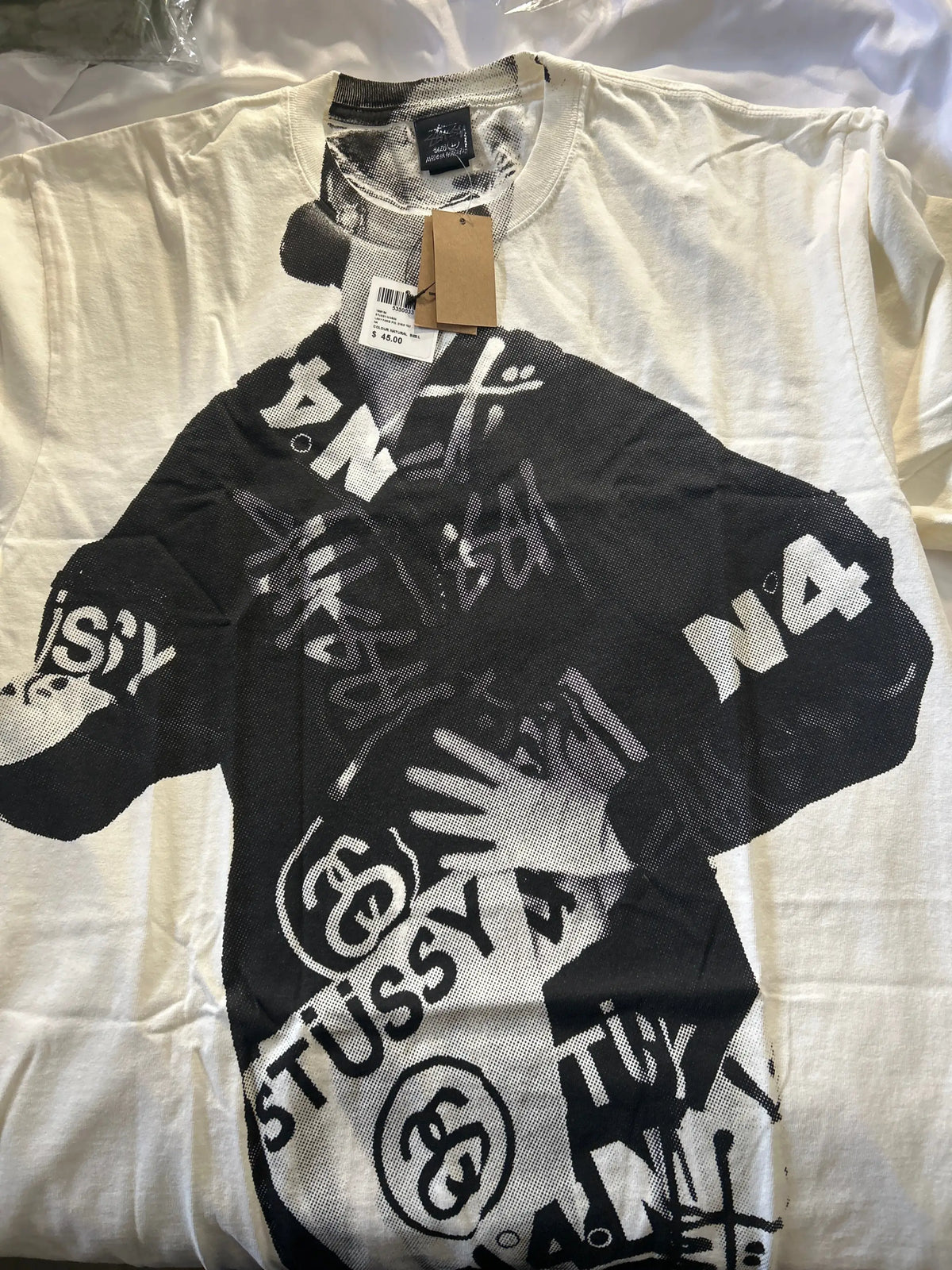 Stussy Paris Pigment Dyed Tee Natural Large