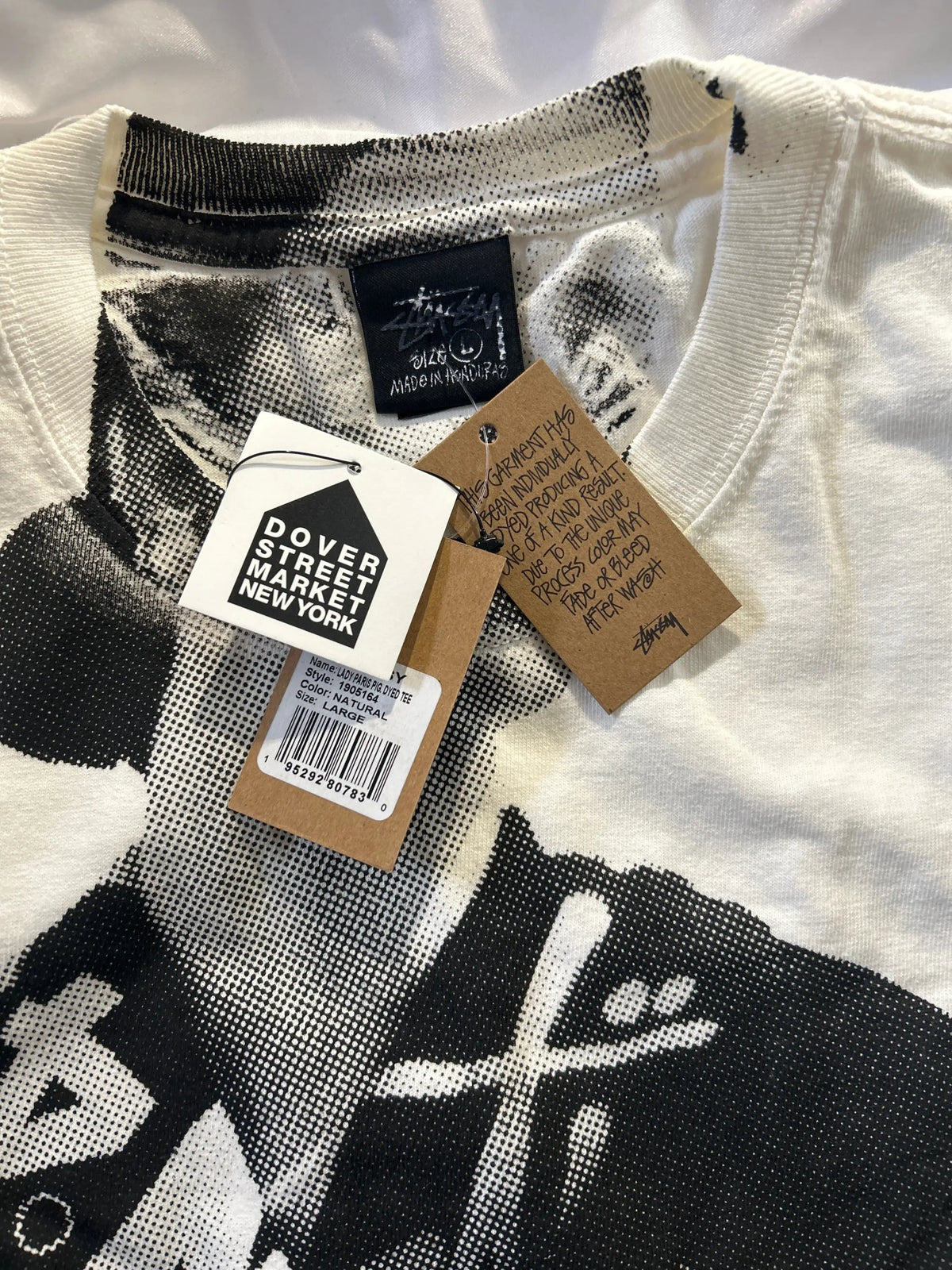 Stussy Paris Pigment Dyed Tee Natural Large