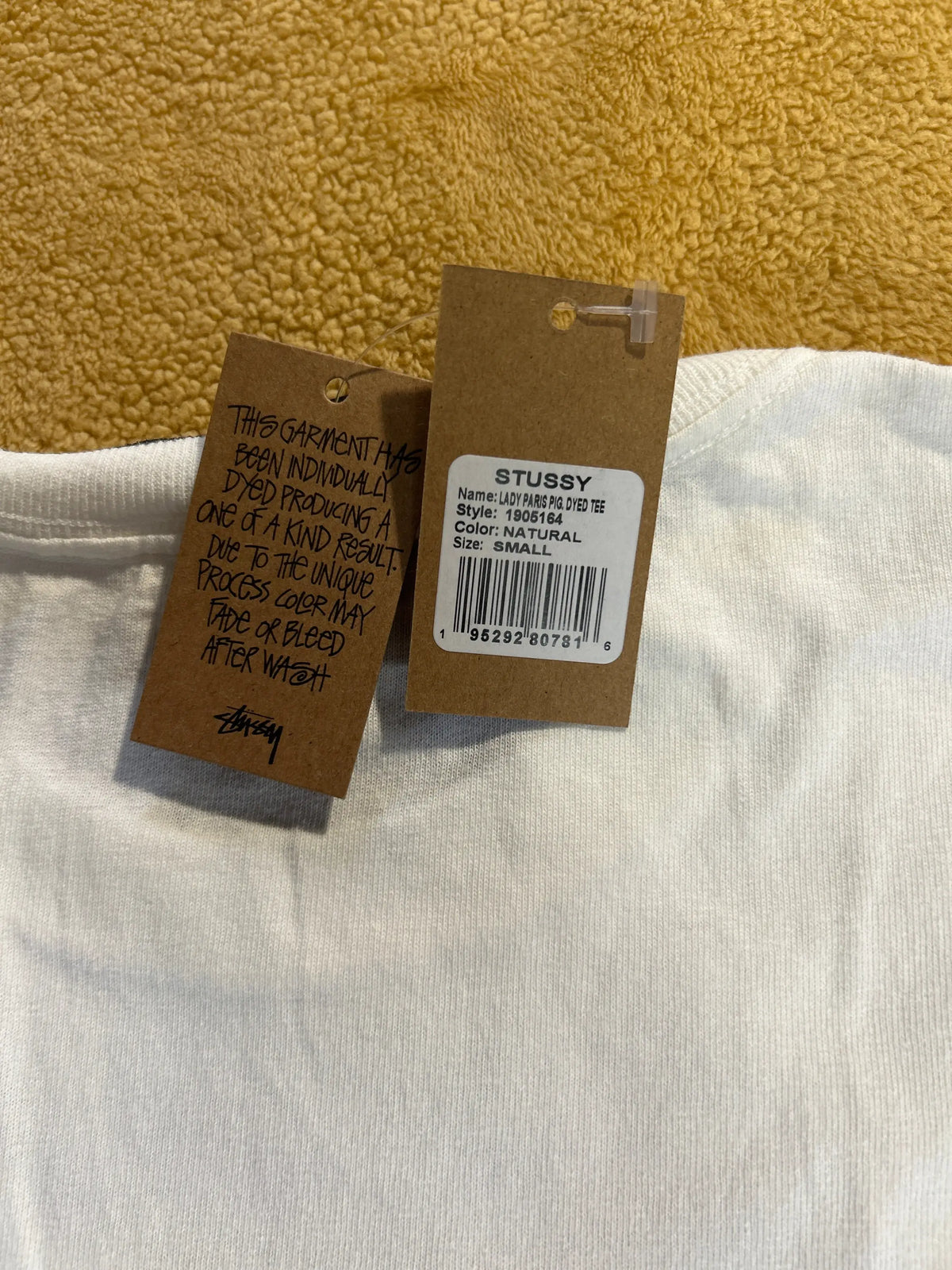 Stussy Paris Pigment Dyed Tee Natural Small