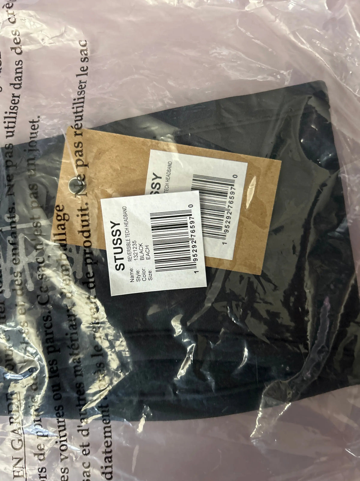 Stussy Reversible Tech Headband Black