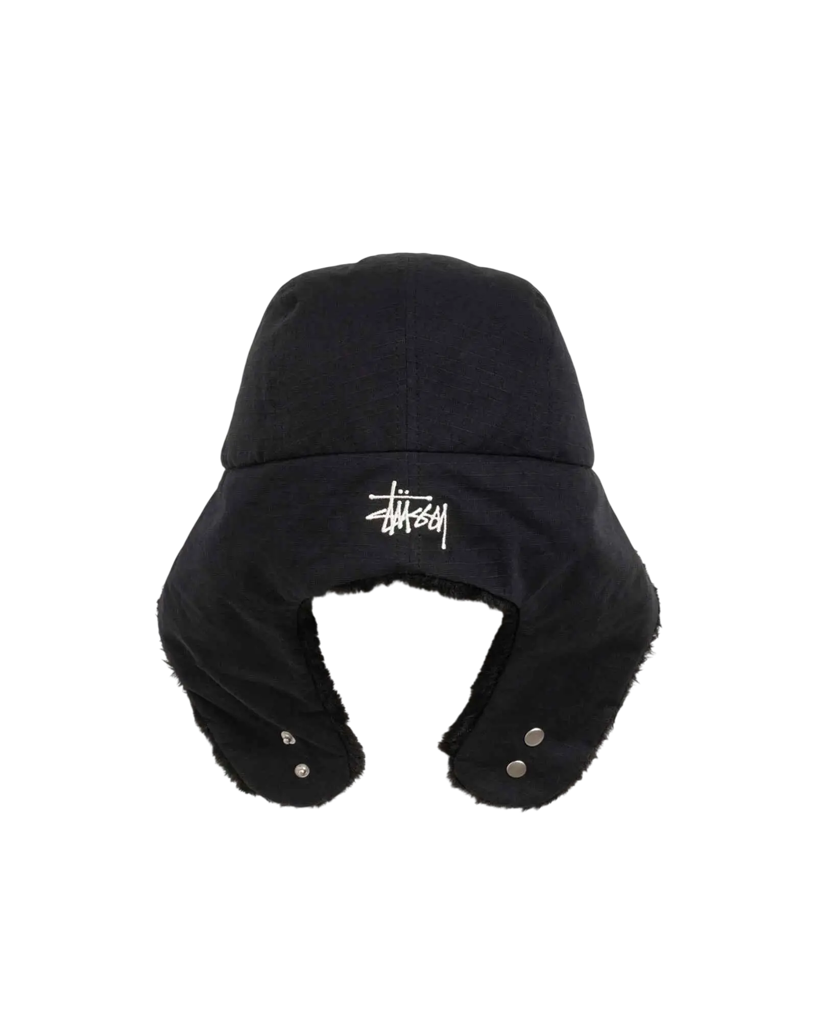 Stussy Rip Stop Trapper Cap Black
