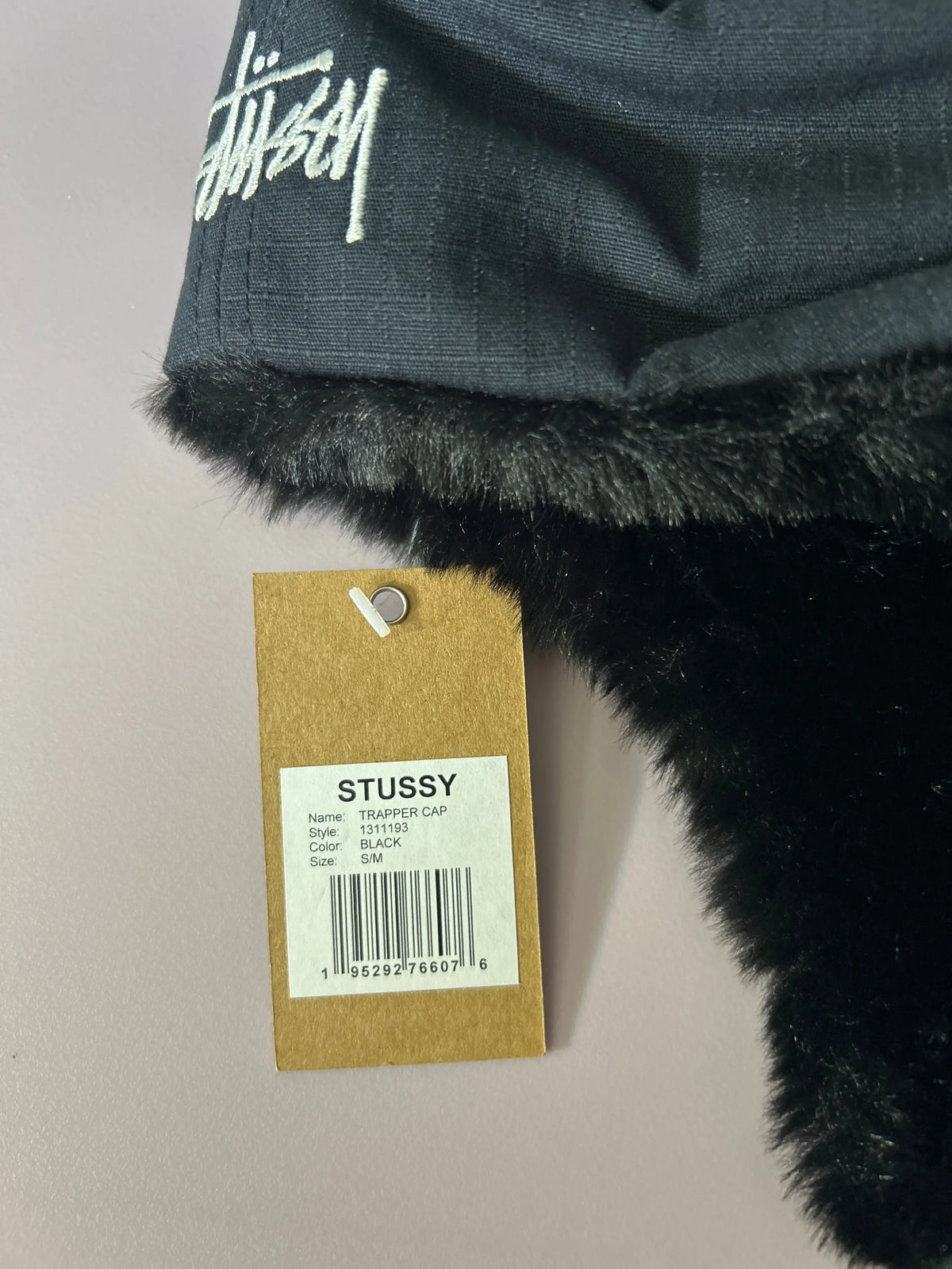 Stussy Rip Stop Trapper Cap Black