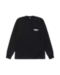 Black stussy rollers long sleeve tee with white chest logo made from soft cotton for casual wear