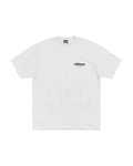 White stussy rollers tee fog featuring a minimalist black logo on the chest in a soft cotton material