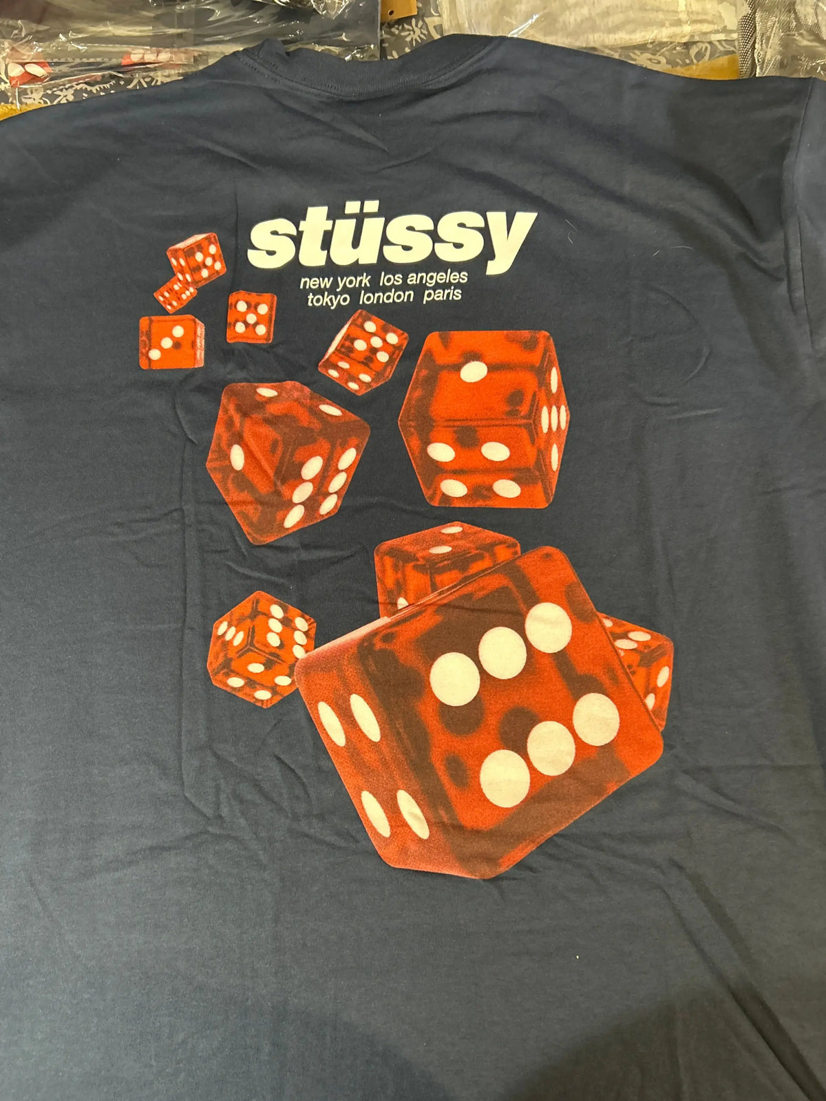 Stussy Rollers Tee Navy 2XL