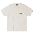 Off-white stussy serpent pigment dyed tee natural with black signature logo on left chest and collar brand tag