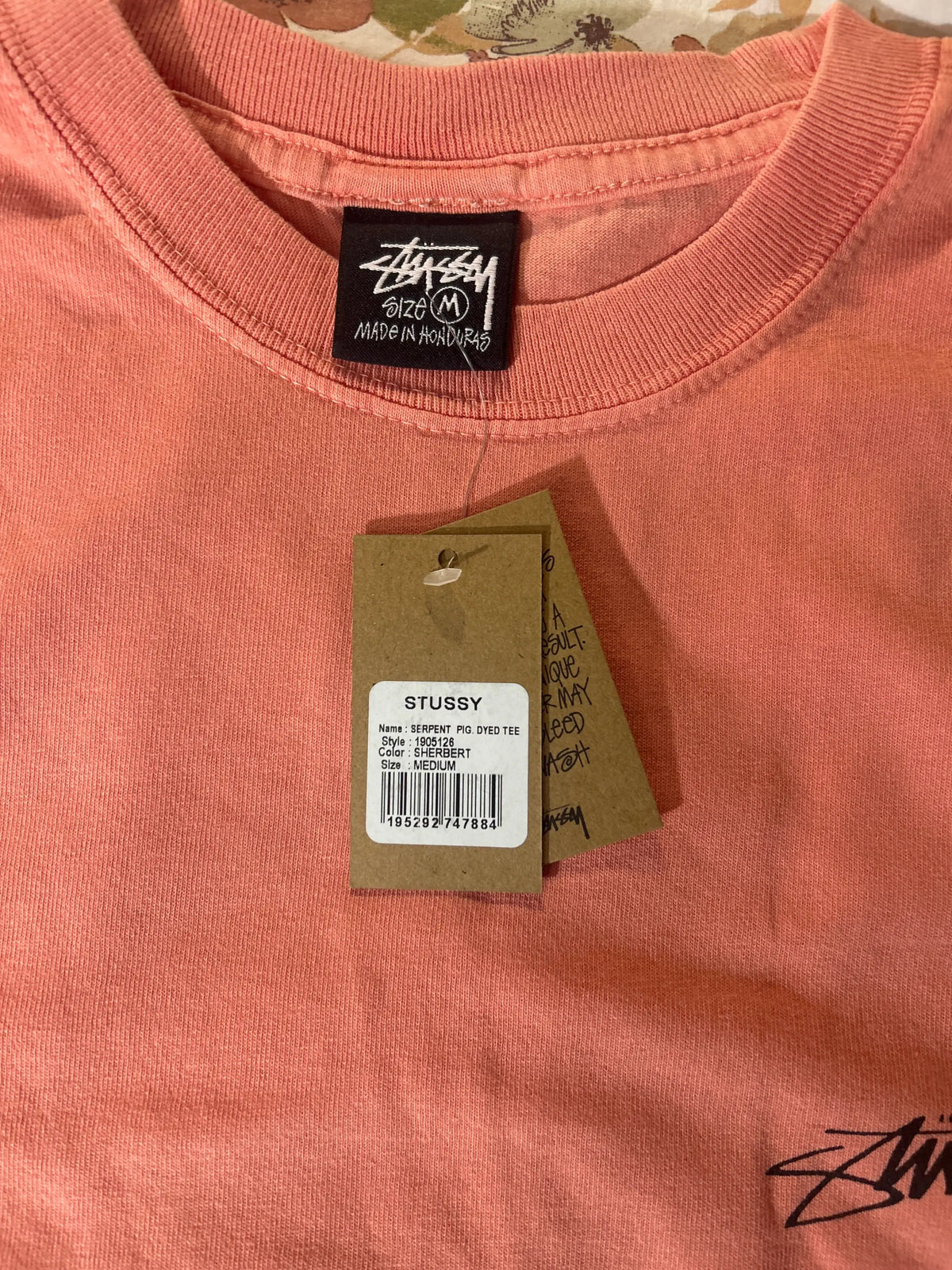 Stussy Serpent Pigment Dyed Tee Sherbet Medium