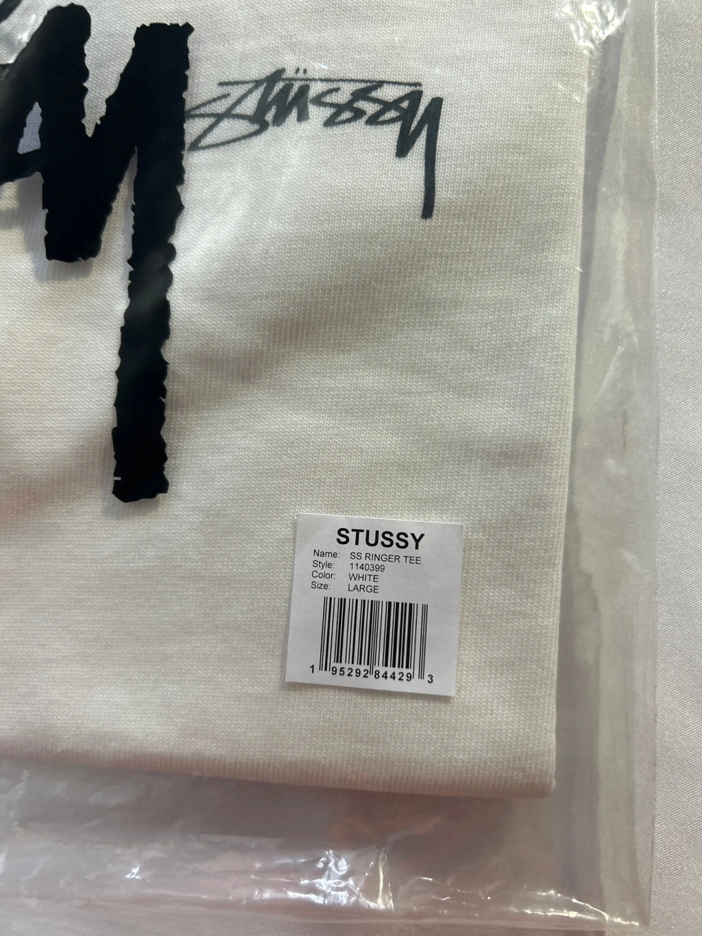 Stussy Short Sleeve Ringer Tee White Large