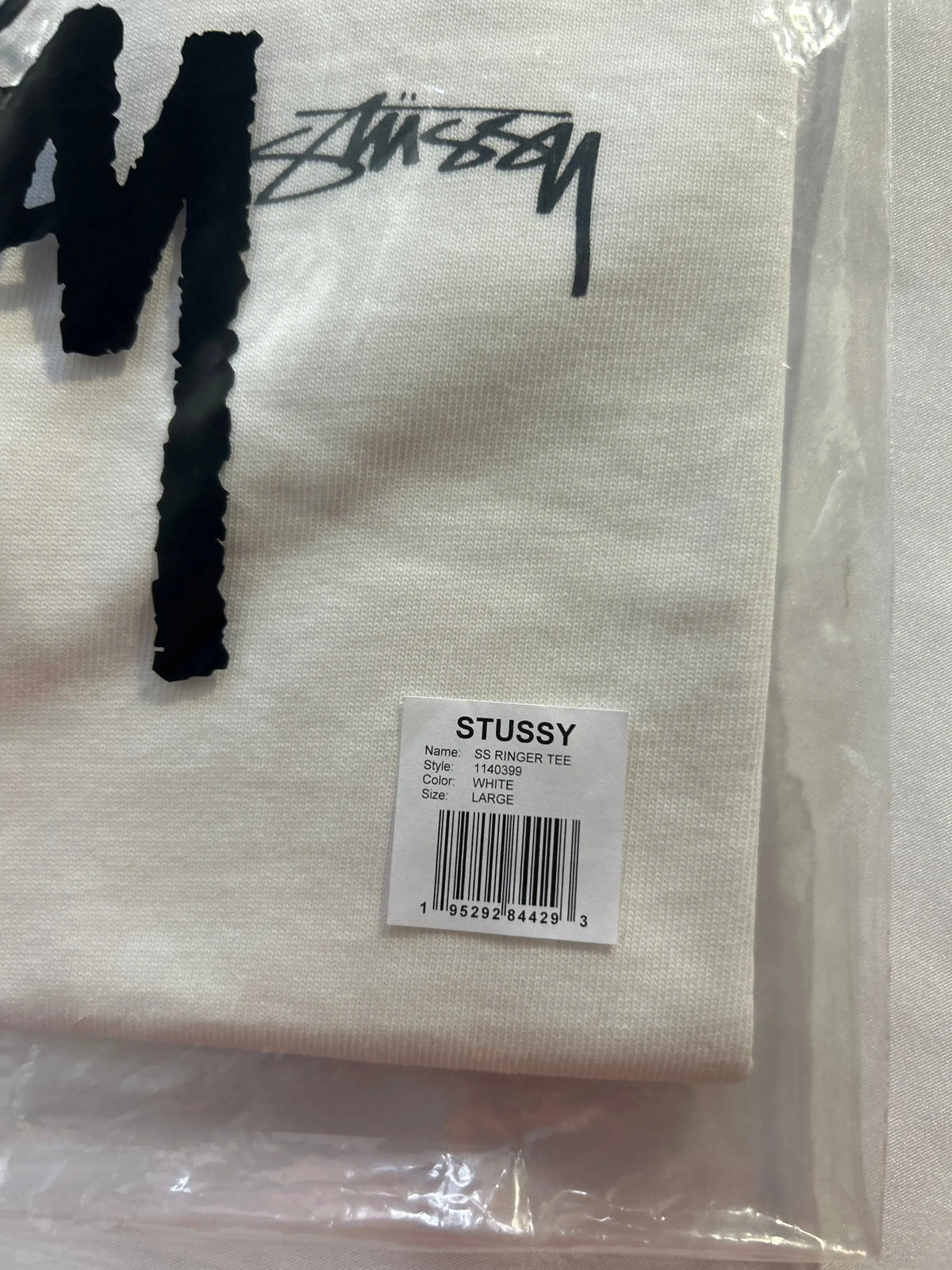 Stussy Short Sleeve Ringer Tee White Large