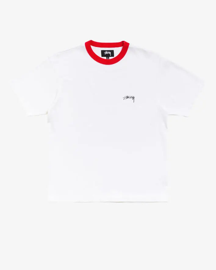Stussy Short Sleeve Ringer Tee White Large