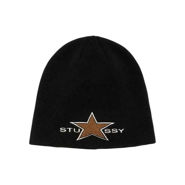 Stussy Skullcap Chenille Beanie Black - One size