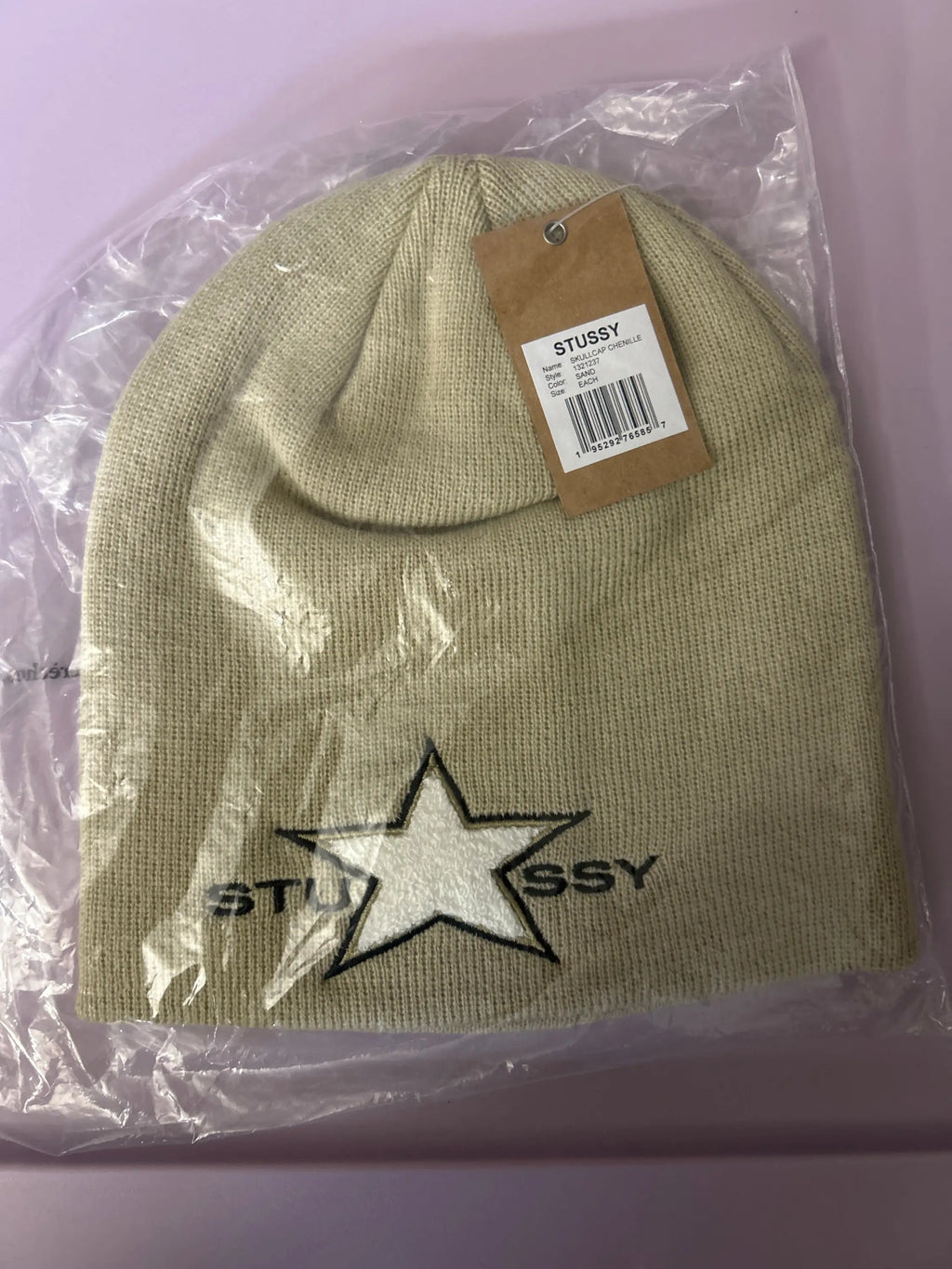 Stussy Skullcap Chenille Beanie Stone