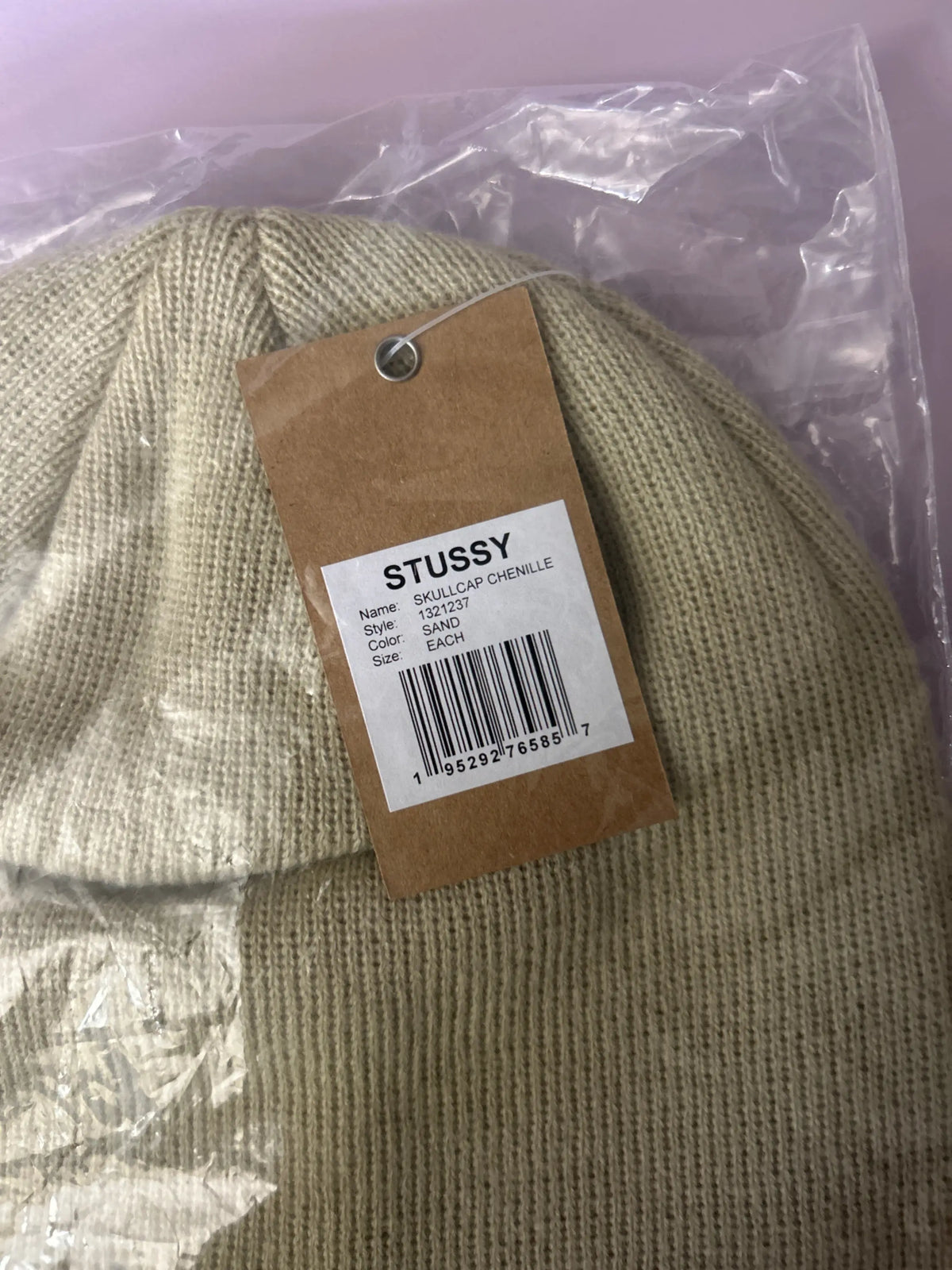 Stussy Skullcap Chenille Beanie Stone