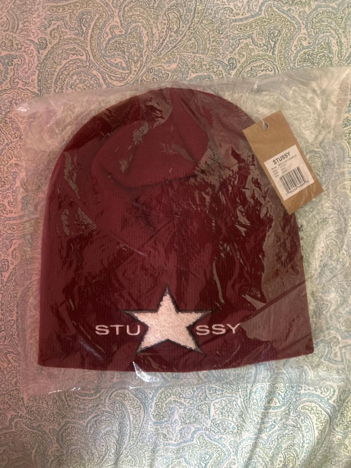 Stussy Skullcap Chenille Beanie Wine