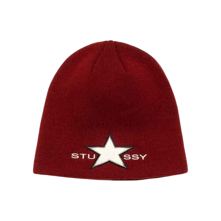 Stussy Skullcap Chenille Beanie Wine - One size