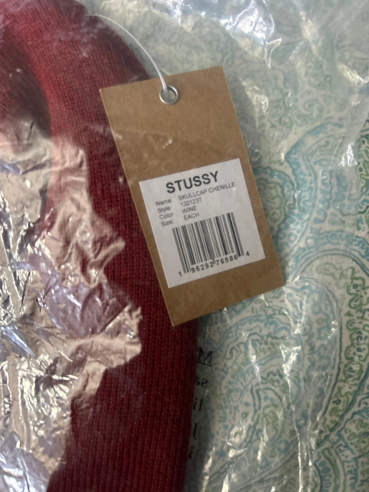 Stussy Skullcap Chenille Beanie Wine