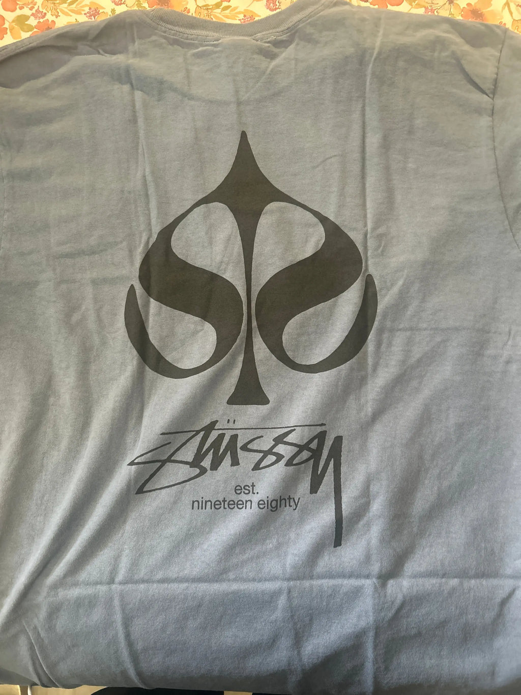 Stussy Spade Pigment Dyed Tee Navy Large