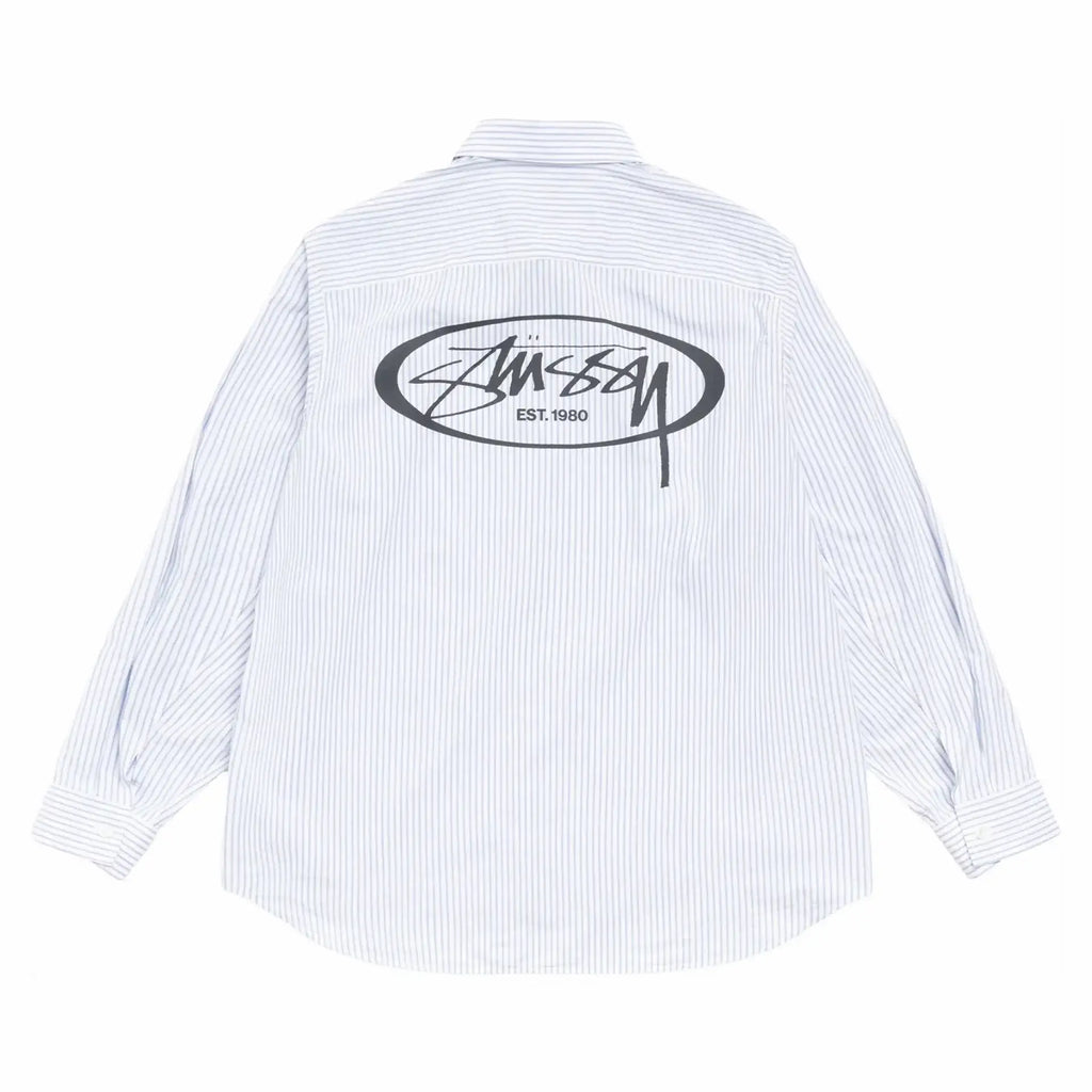 Stussy Standard Logo Long Sleeve Shirt Blue - Shirts