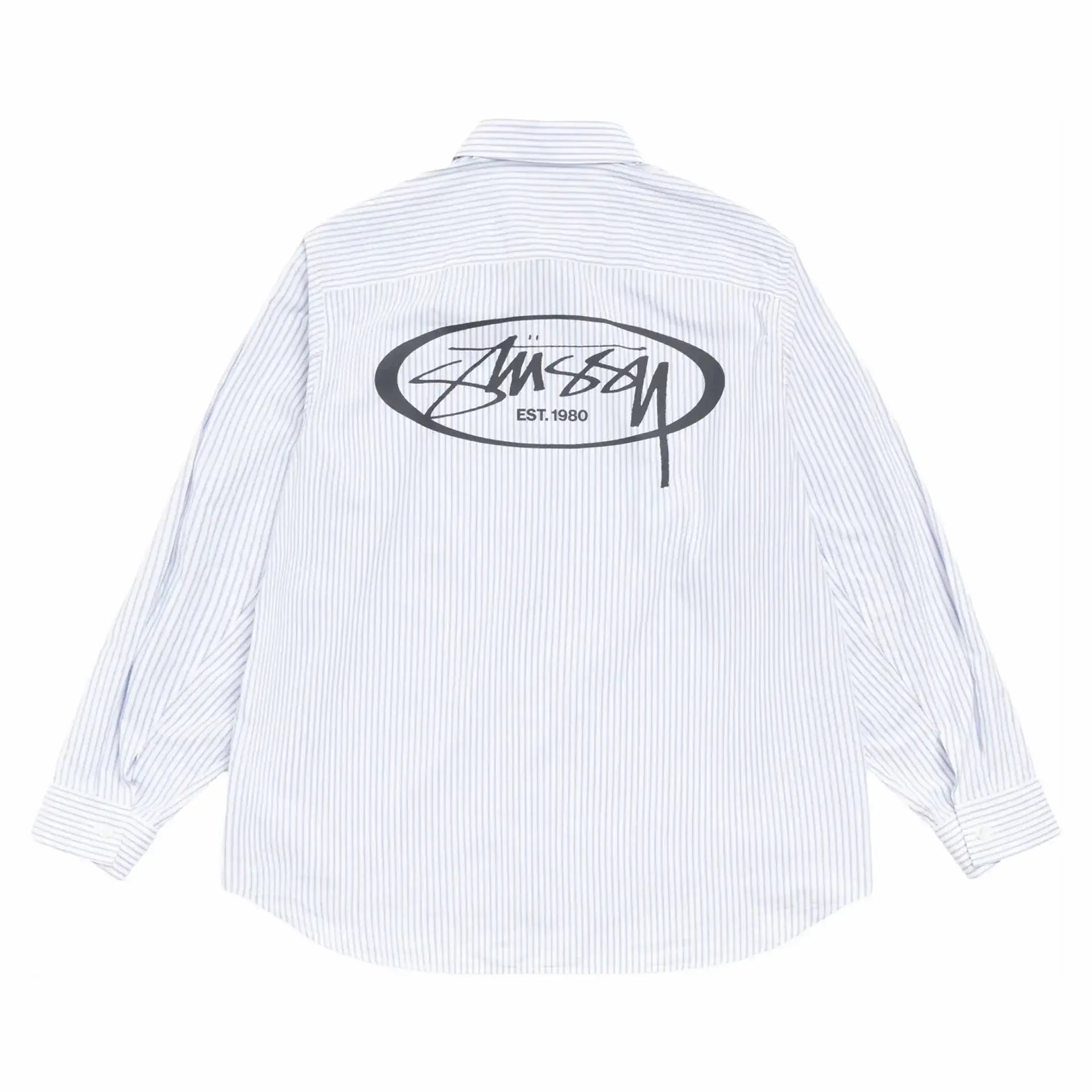 Stussy Standard Logo Long Sleeve Shirt Blue - Shirts