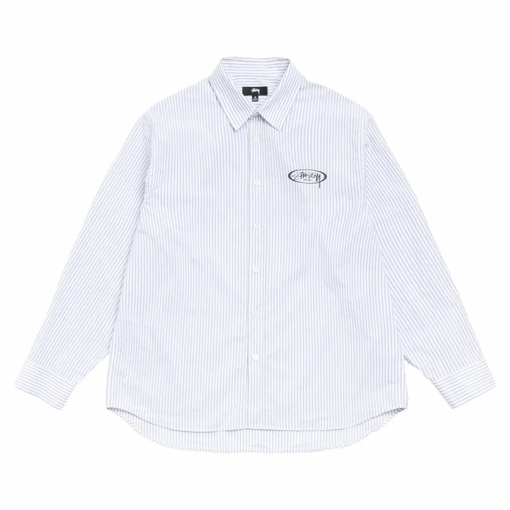Stussy Standard Logo Long Sleeve Shirt Blue - Shirts