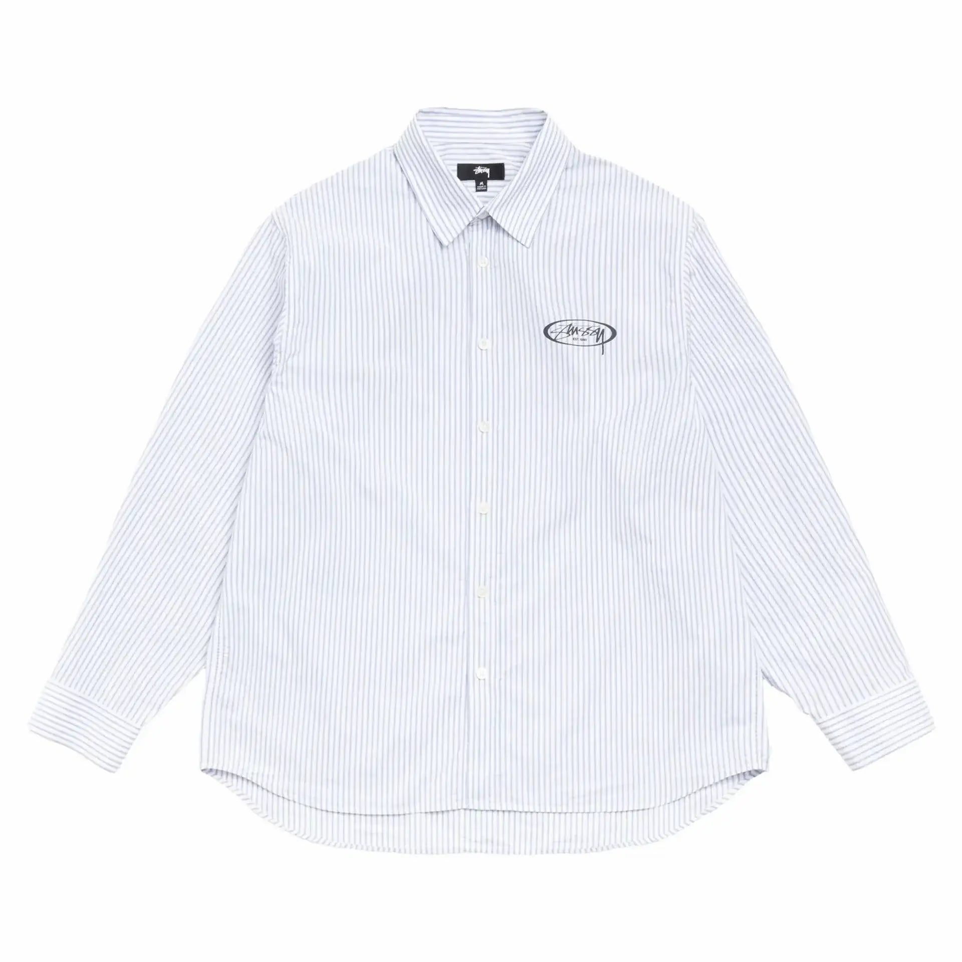 Stussy Standard Logo Long Sleeve Shirt Blue - Shirts