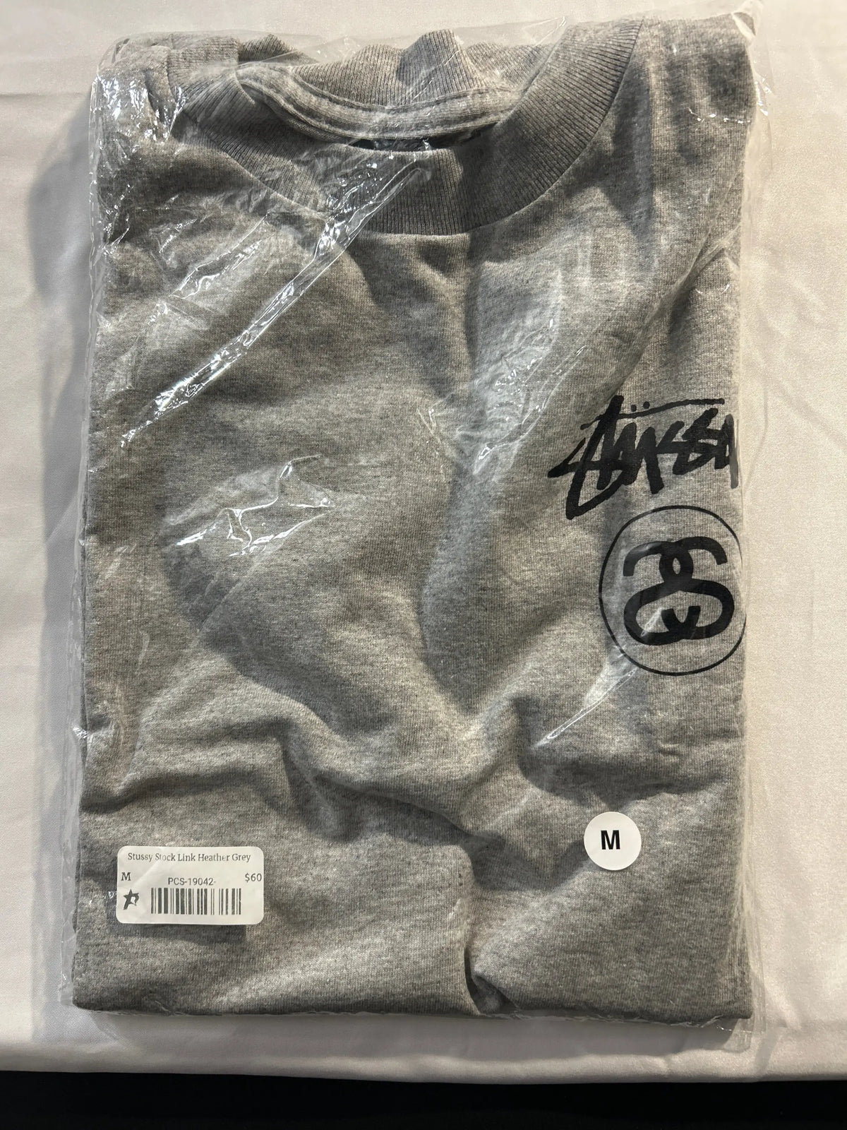 Stussy Stock Link Tee Heather Grey Medium