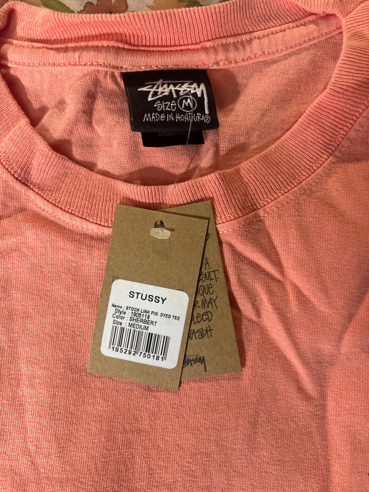 Stussy Stock Link Tee Pigment Dyed Sherbert Medium