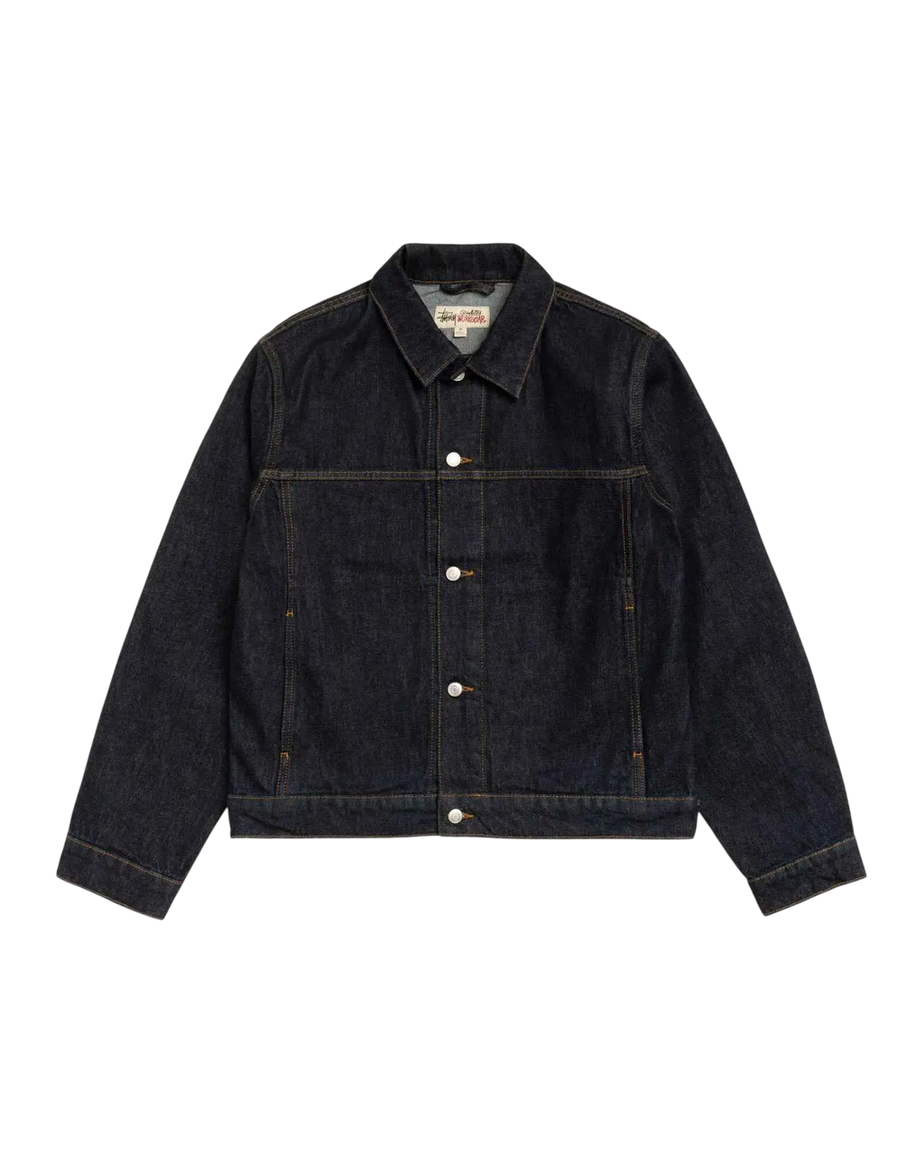 Stussy Trucker Denim Jacket Rinsed Indigo - M