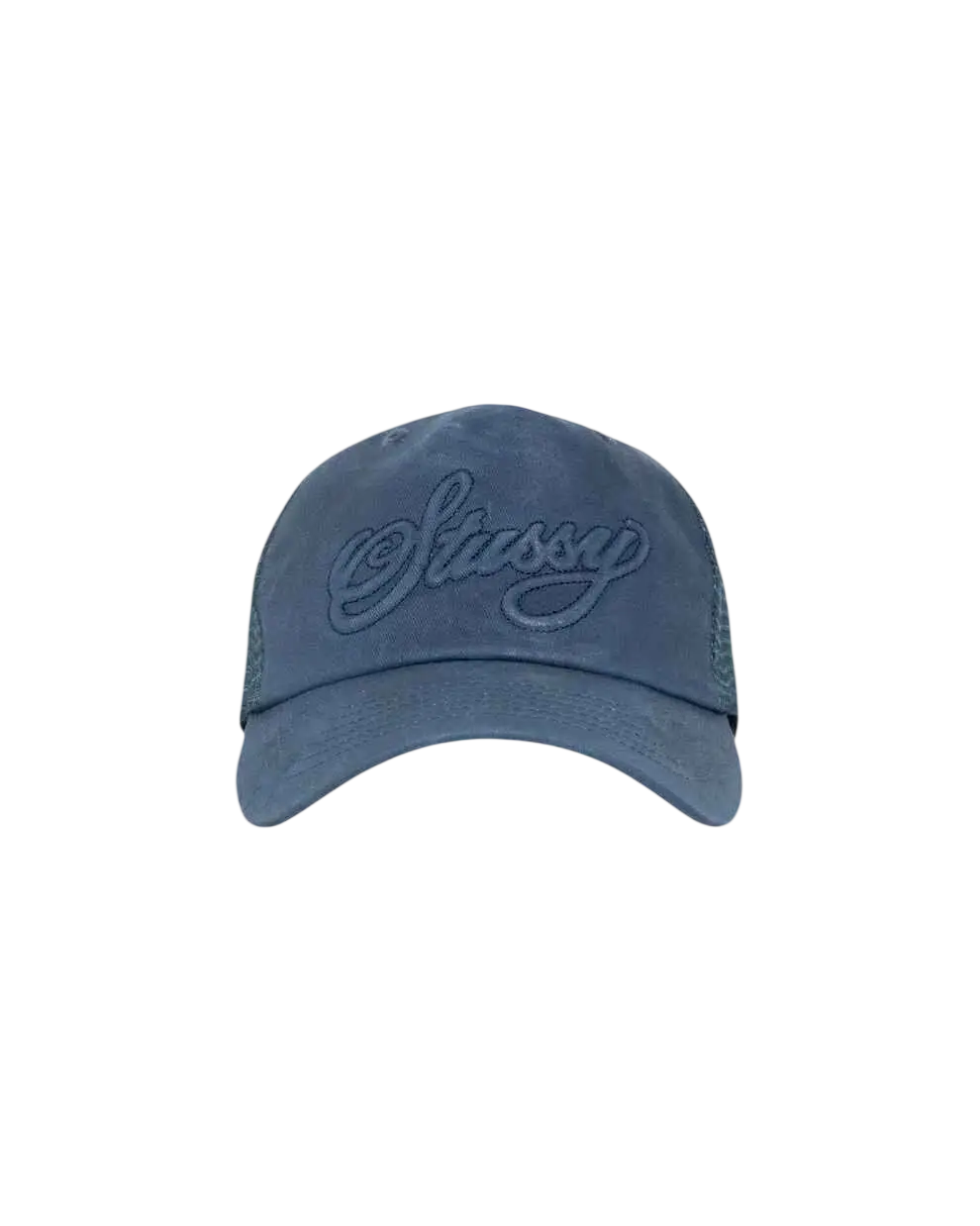 Stussy Trucker Hat Cursive Stich Navy - One size