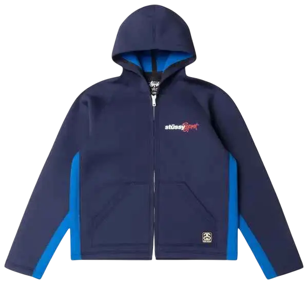 Stussy Wales Bonner Neoprene Hoodie Navy Medium - M