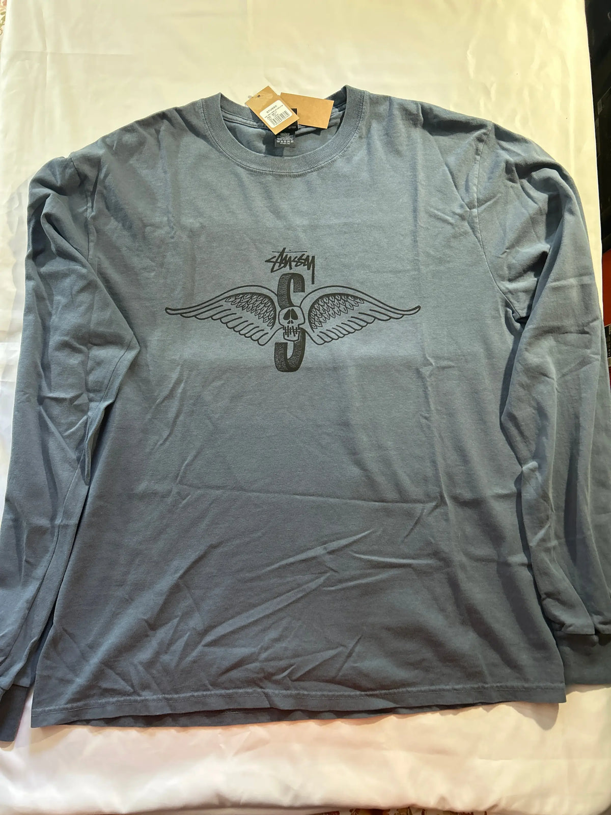 Stussy Wings Longe Sleeve Tee Navy Large