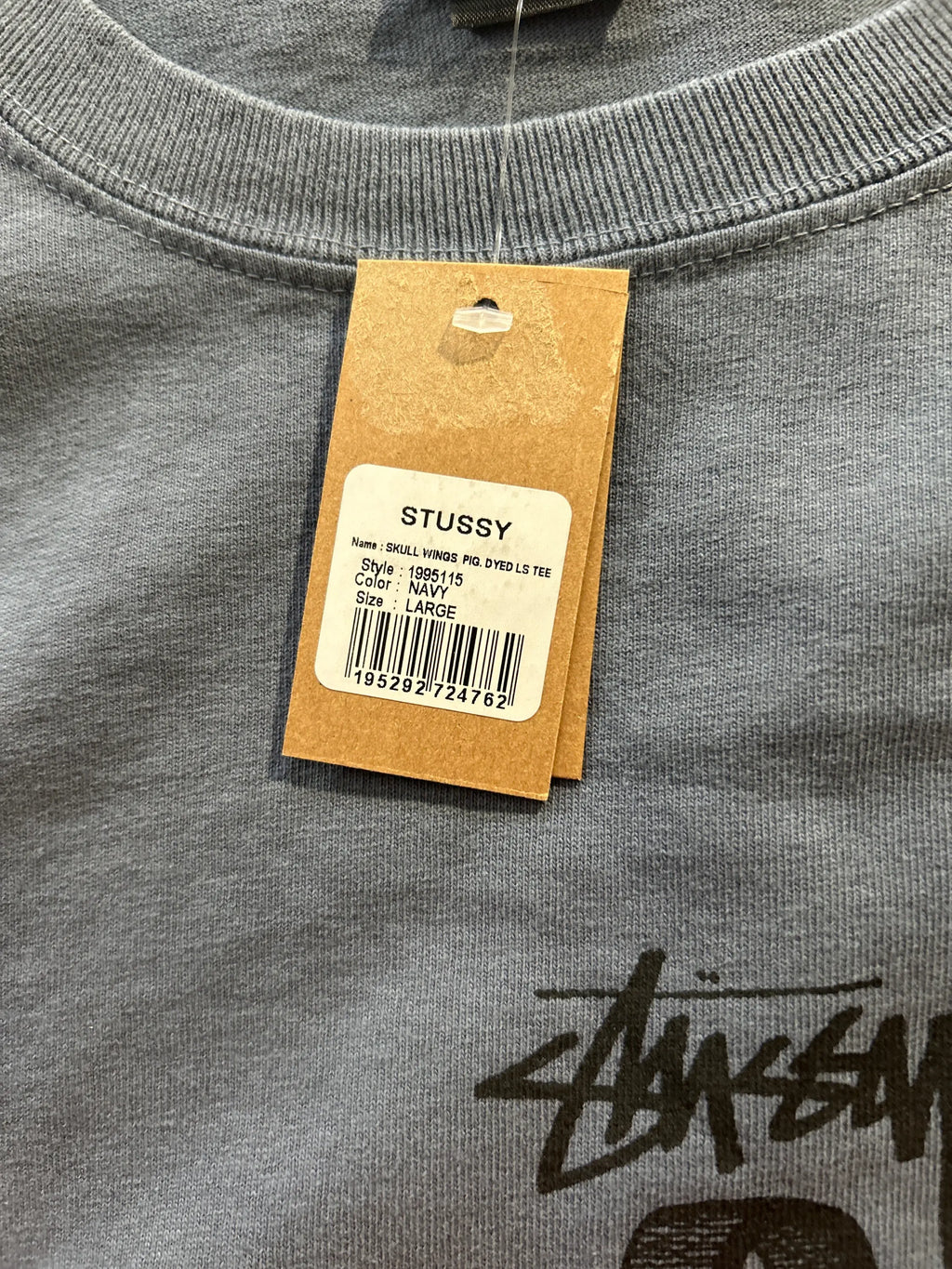 Stussy Wings Longe Sleeve Tee Navy Large