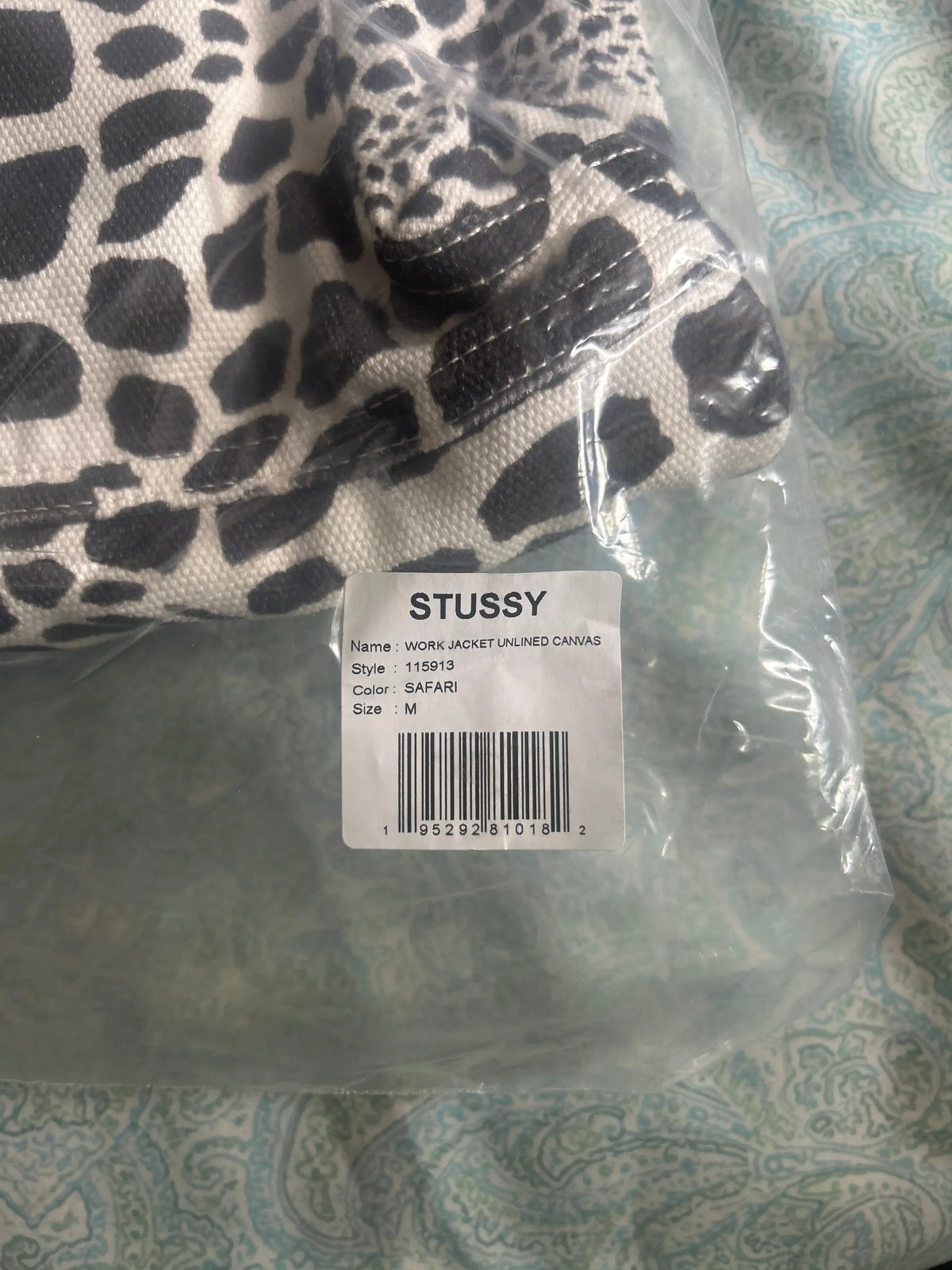 Stussy Work Jacket Unlined Canvas Safari Medium