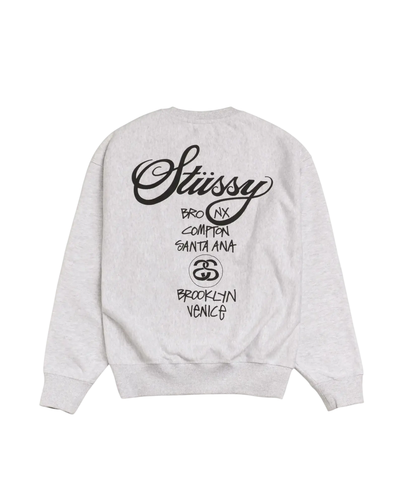 Stussy World Tour Crew Ash Grey