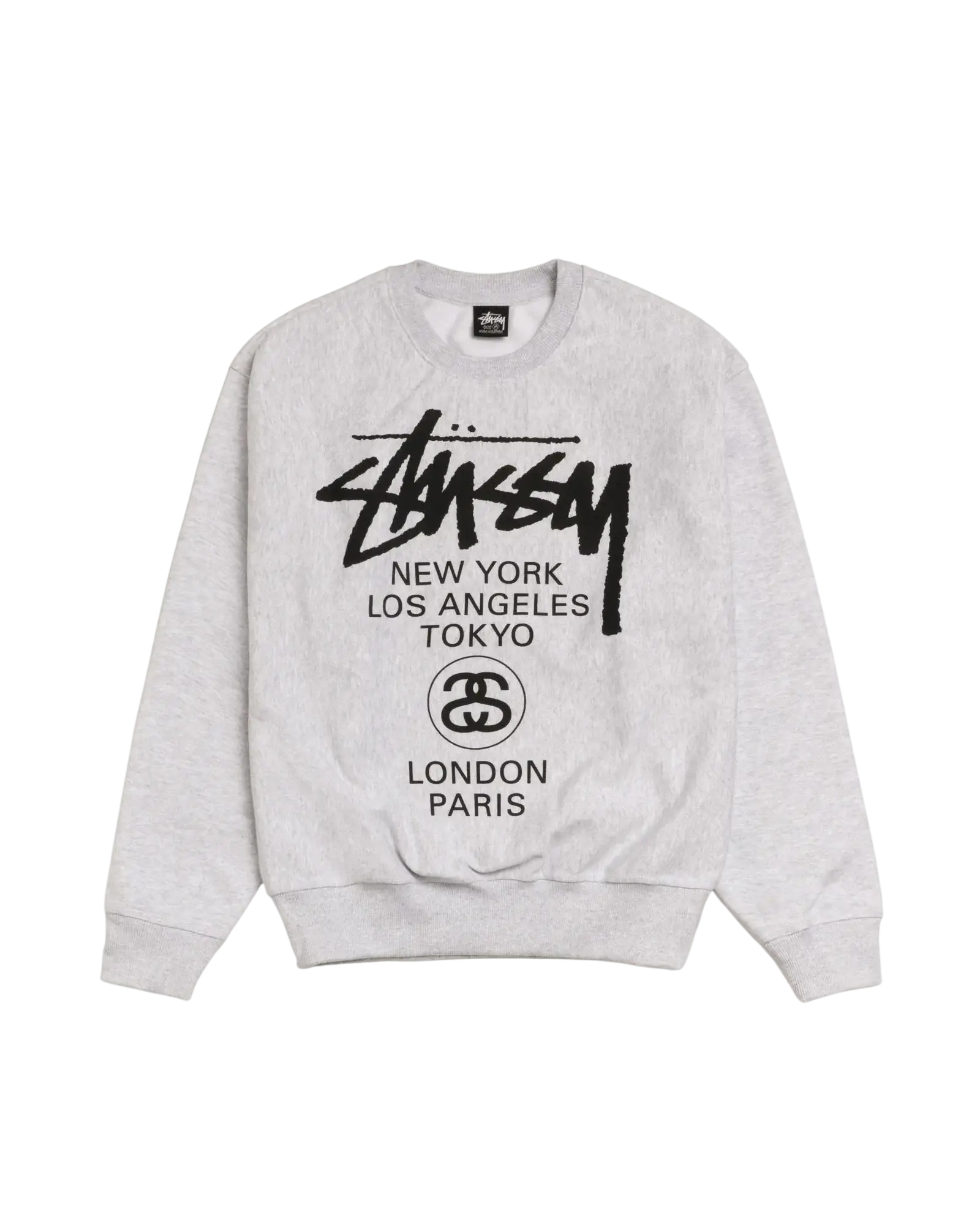 Stussy World Tour Crew Ash Grey