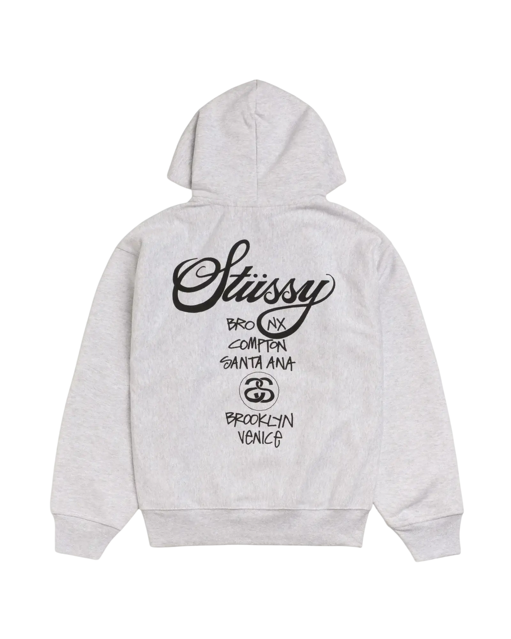 Stussy World Tour Pullover Hoodie Ash Grey - M