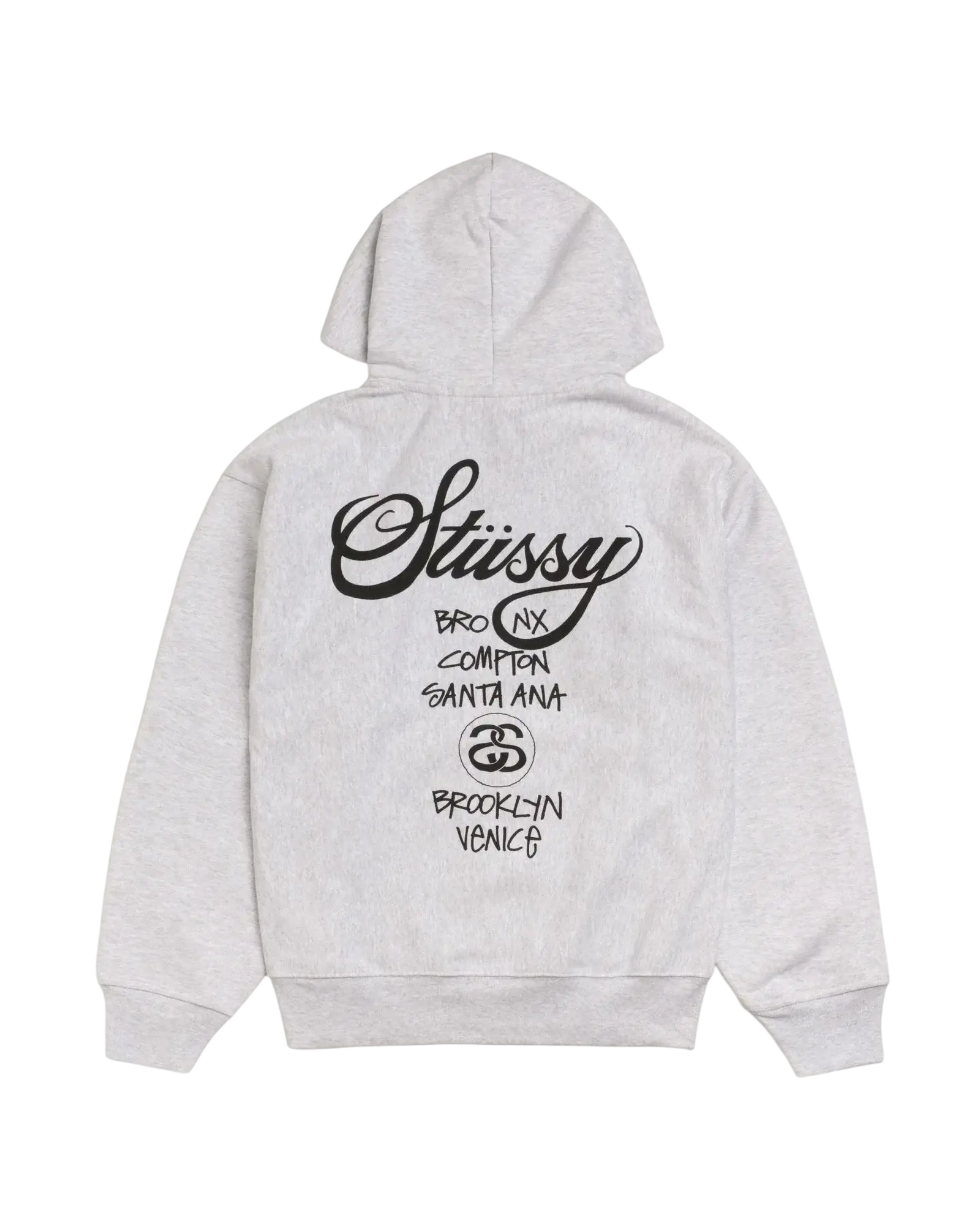 Stussy World Tour Pullover Hoodie Ash Grey - M