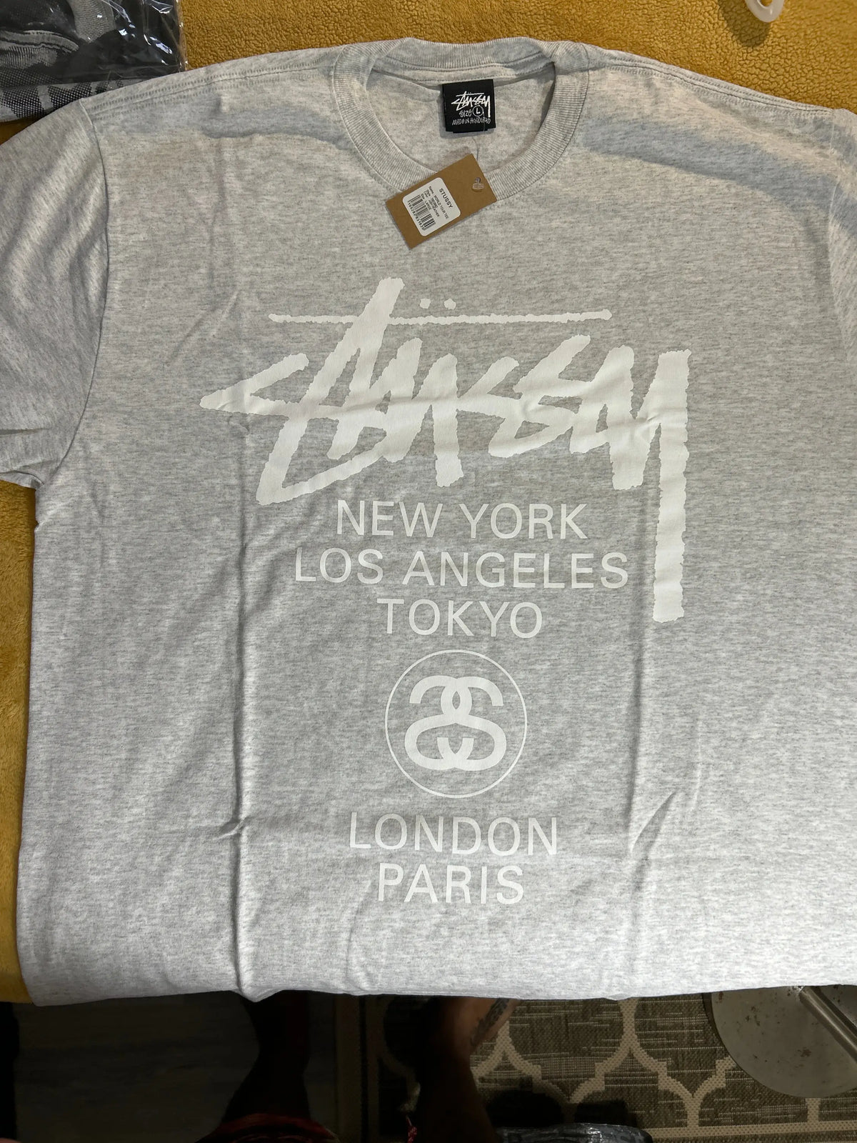 Stussy World Tour Tee Ash Large