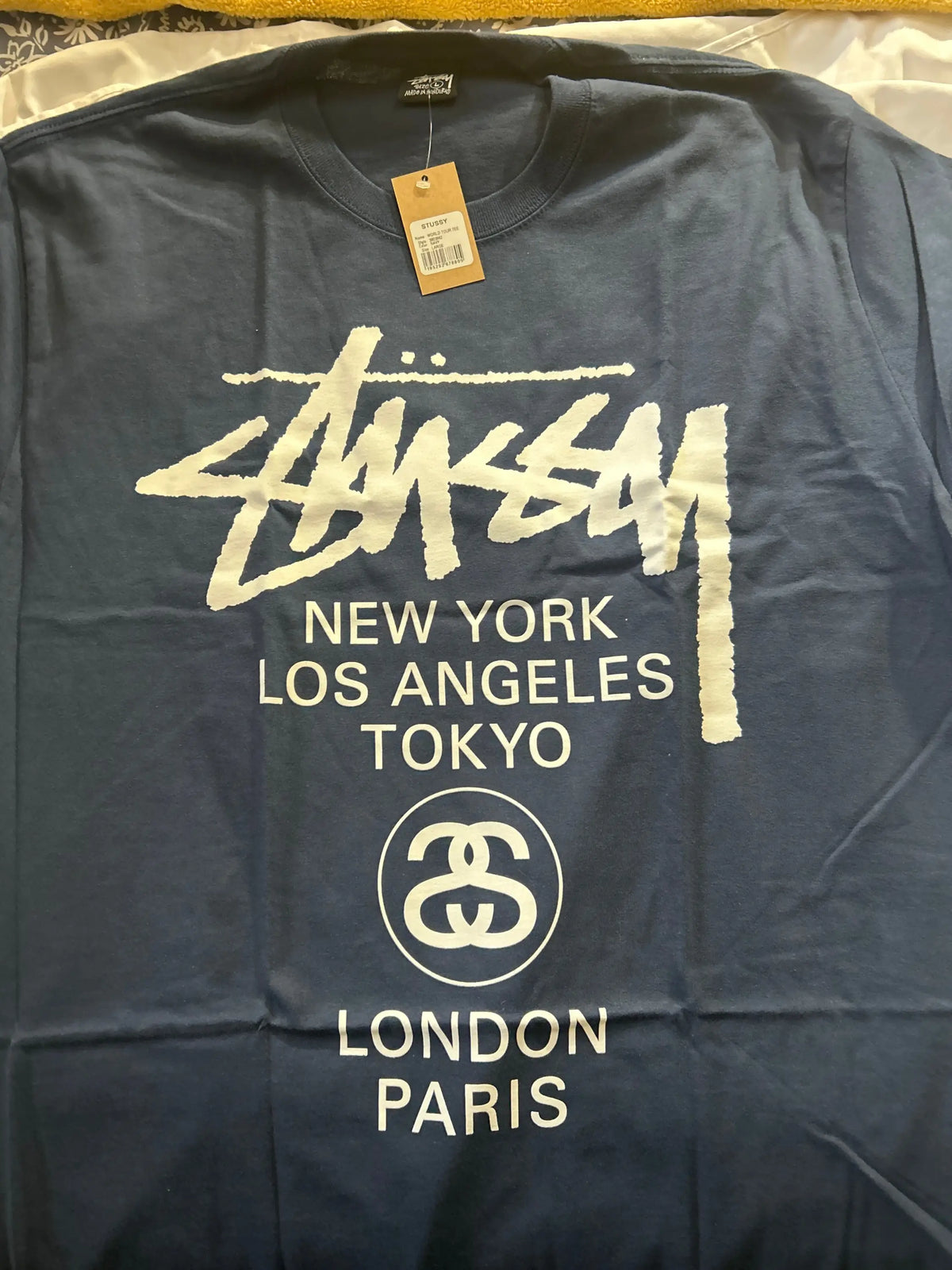 Stussy World Tour Tee Navy Large