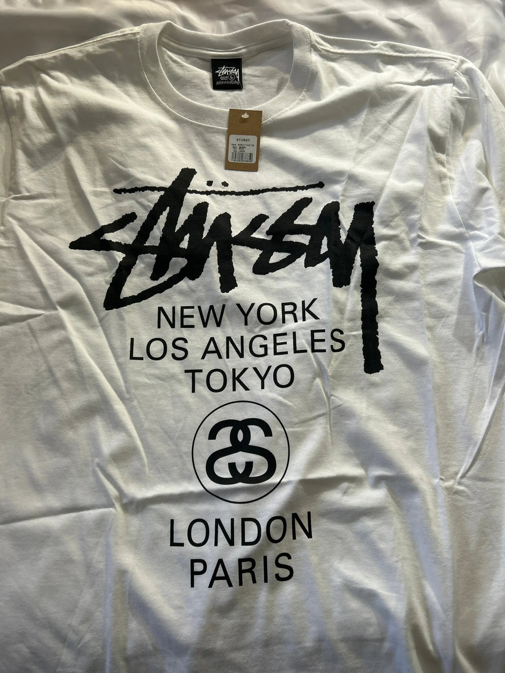Stussy World Tour Tee White Large