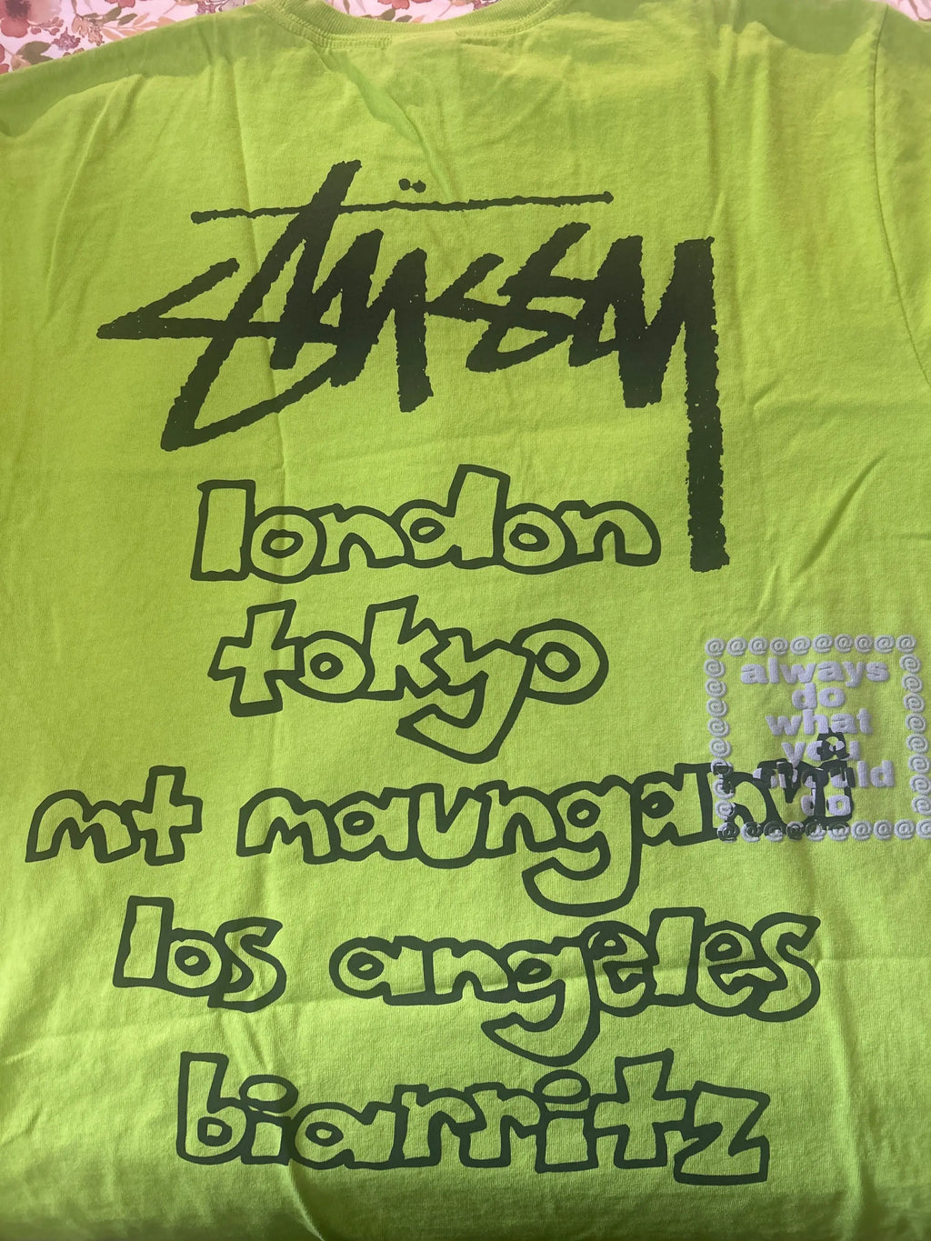 Stussy x ADWYSD World Tour Tee Lime Large