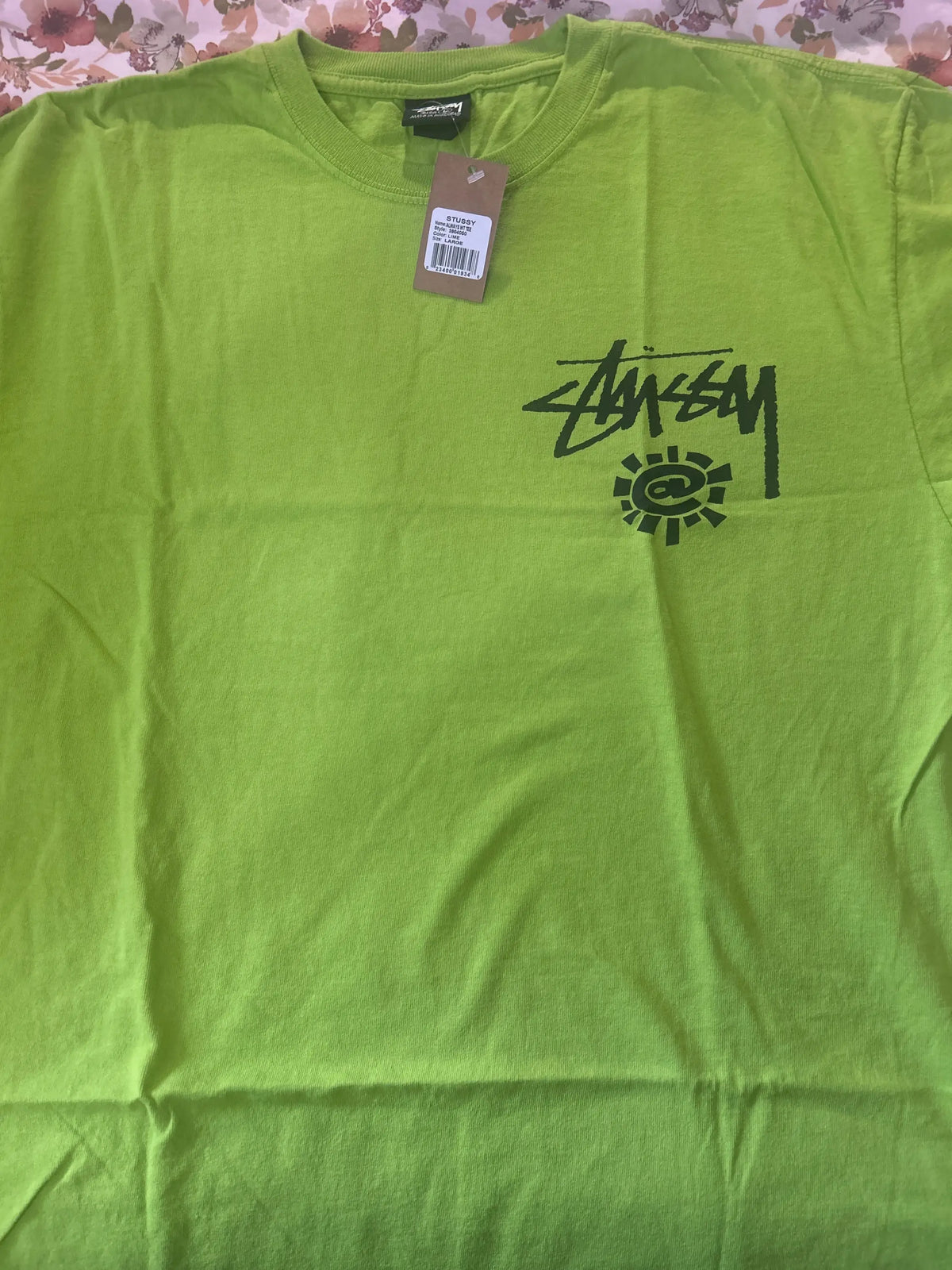 Stussy x ADWYSD World Tour Tee Lime Large