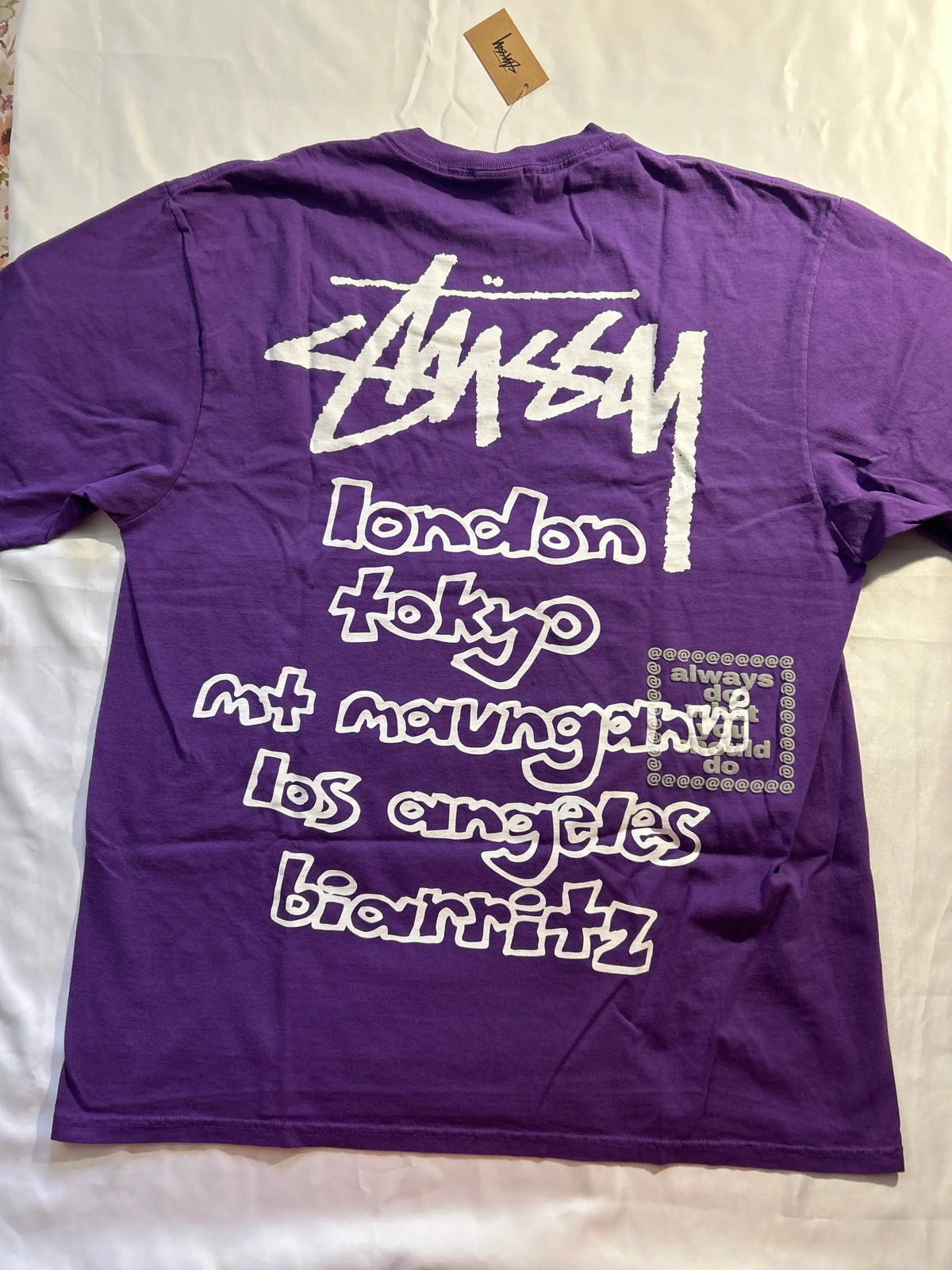 Stussy x ADWYSD World Tour Tee Purple Large